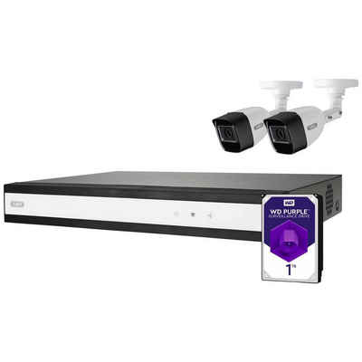 ABUS Komplett-Set mit Hybrid-Videorekorder und 2 Überwachungskamera (mit IR-LEDs)