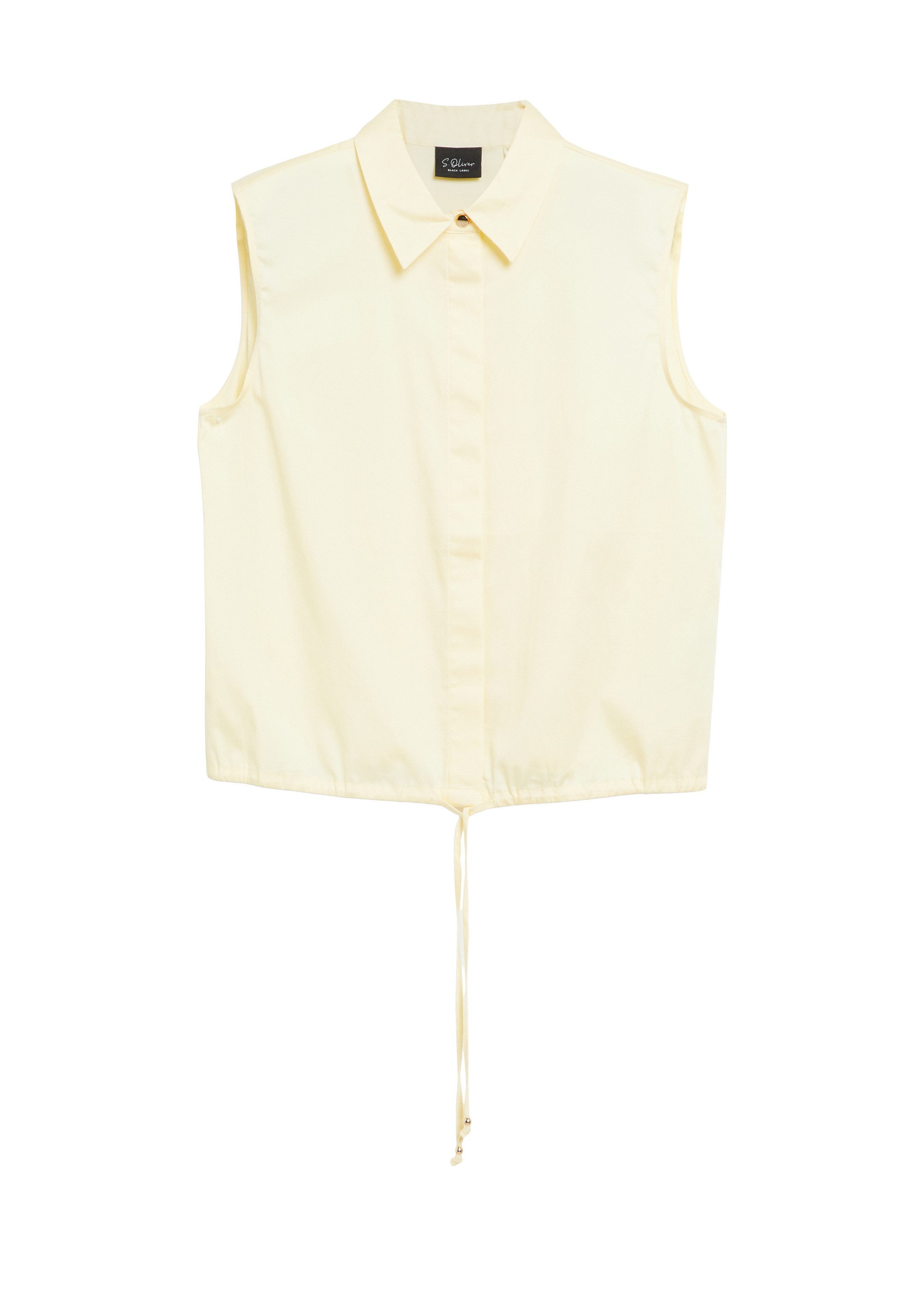 s.Oliver Blusentop Bluse Ärmellose Popeline-Bluse mit regulierbarem Saum