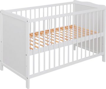 Lüttenhütt Babybett Komplettbett, Textilset "Bärchen", in 2 Größen, 4-tlg., mit Bettbezug, Bettumrandung, Himmel, Matratze, Himmelstange