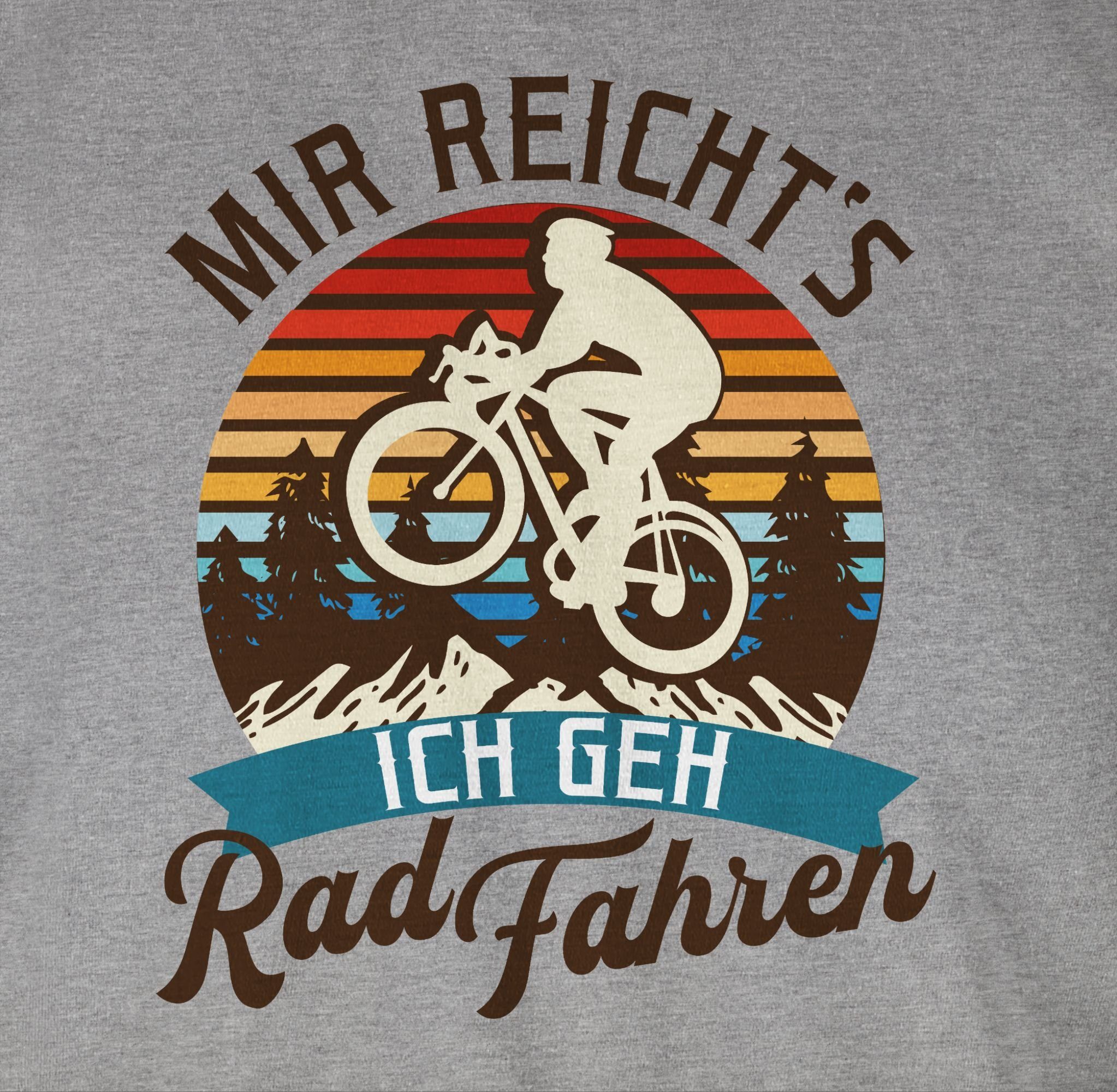 Shirtracer Mir Mountainbike Bekleidung Geschenk geh meliert Fahrrad T-Shirt Rad Radsport reicht's ich - fahren 2 Grau Fahrrad