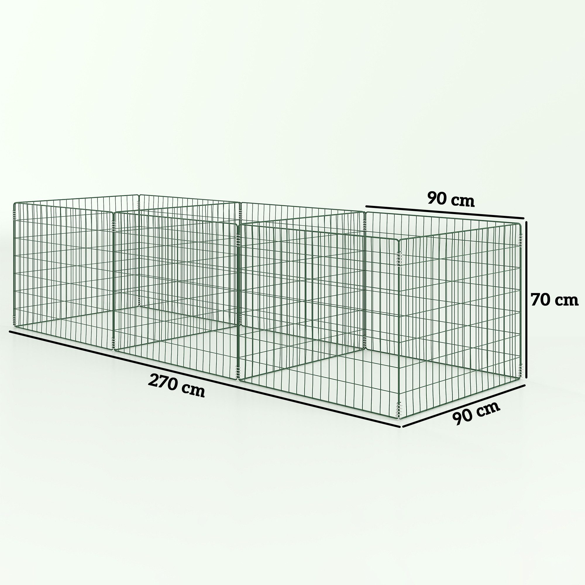 Outsunny Komposter 1680 Liter, mit offenem Gitterdesign, BxTxH: 270x90x70 cm, 1680 l, (wetterfest Thermokomposter, 1 St., 3-teilig Schnellkomposter), aus Stahl, für Garten, Küchen, Balkon