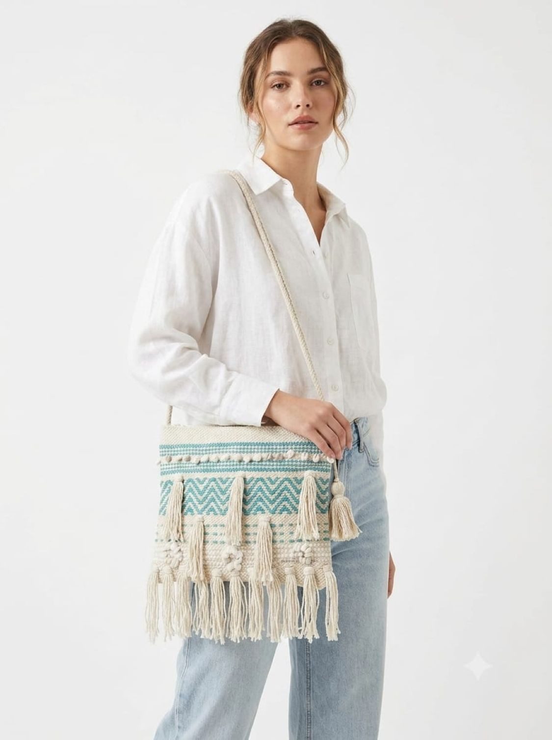PfauGermany Schultertasche Tarantaran Cotton Woven Boho Sling Bag