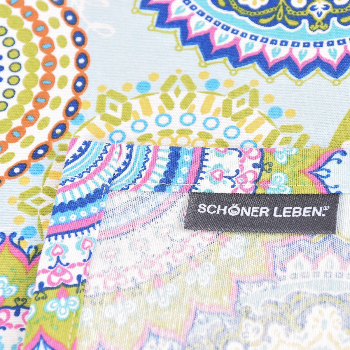 SCHÖNER LEBEN. Tischläufer 40x160cm, bunt SCHÖNER Mandala Tischläufer Blumen LEBEN. handmade blau