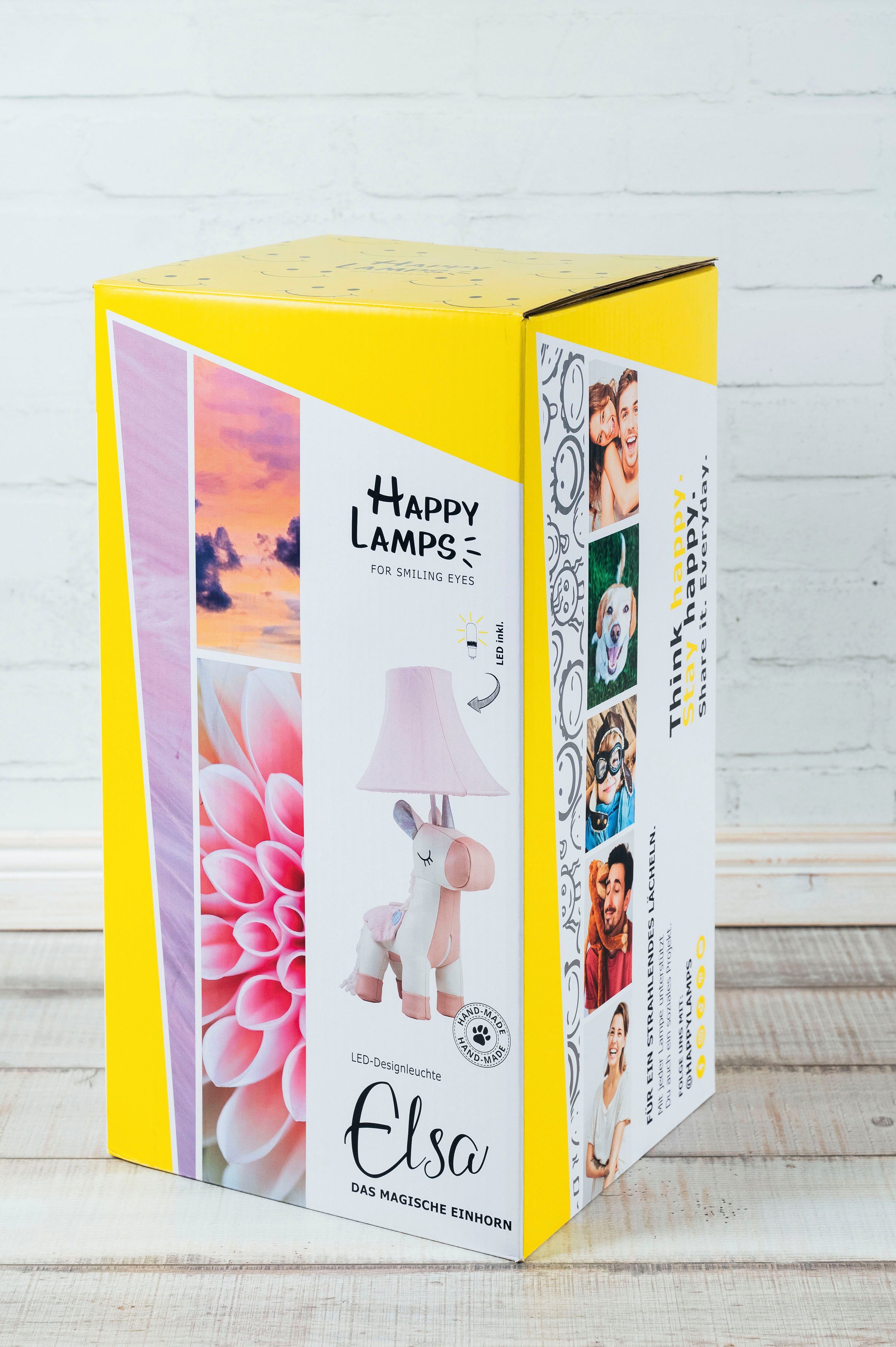 Happy Lamps for smiling eyes LED Tischleuchte Elsa das Einhorn, LED fest integriert, Neutralweiß, Hochwertig, Einzigartig, Tiermotiv