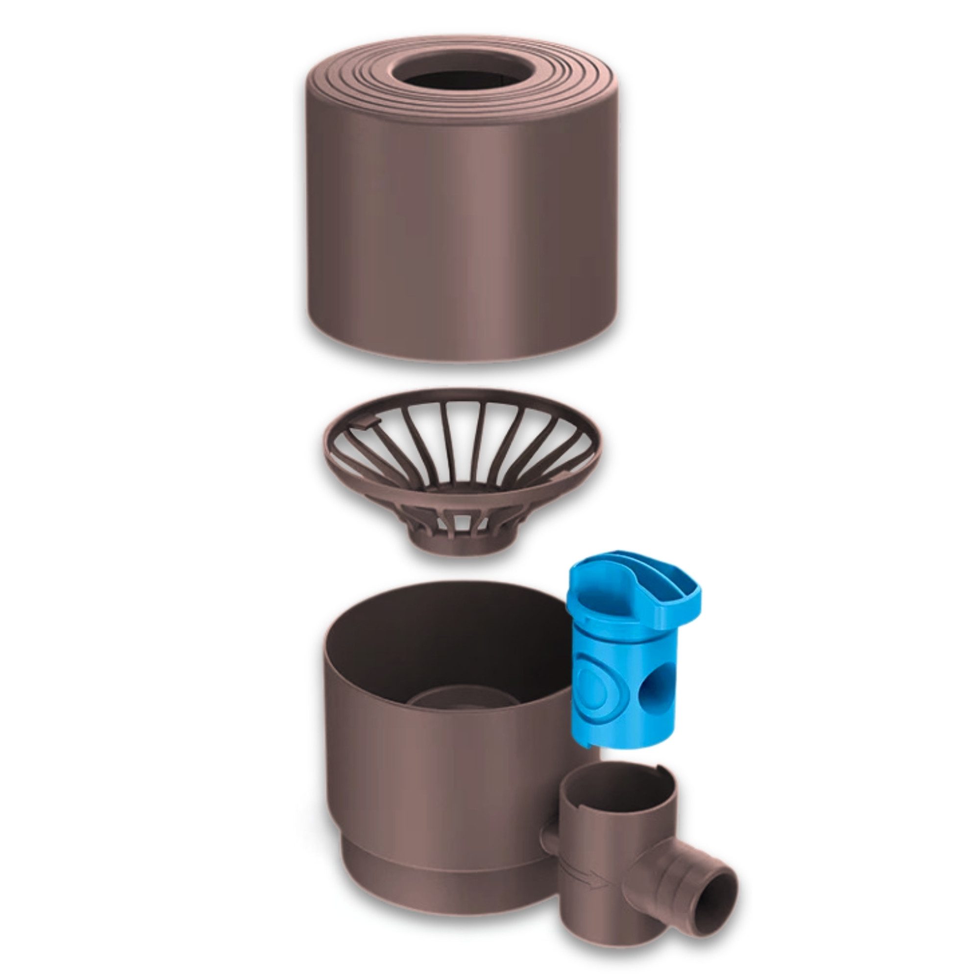 YourCasa Regentonne Regensammler Regendieb [Downpipe50] mit Absperrhahn und Sieb, Absperrhahn, Filter