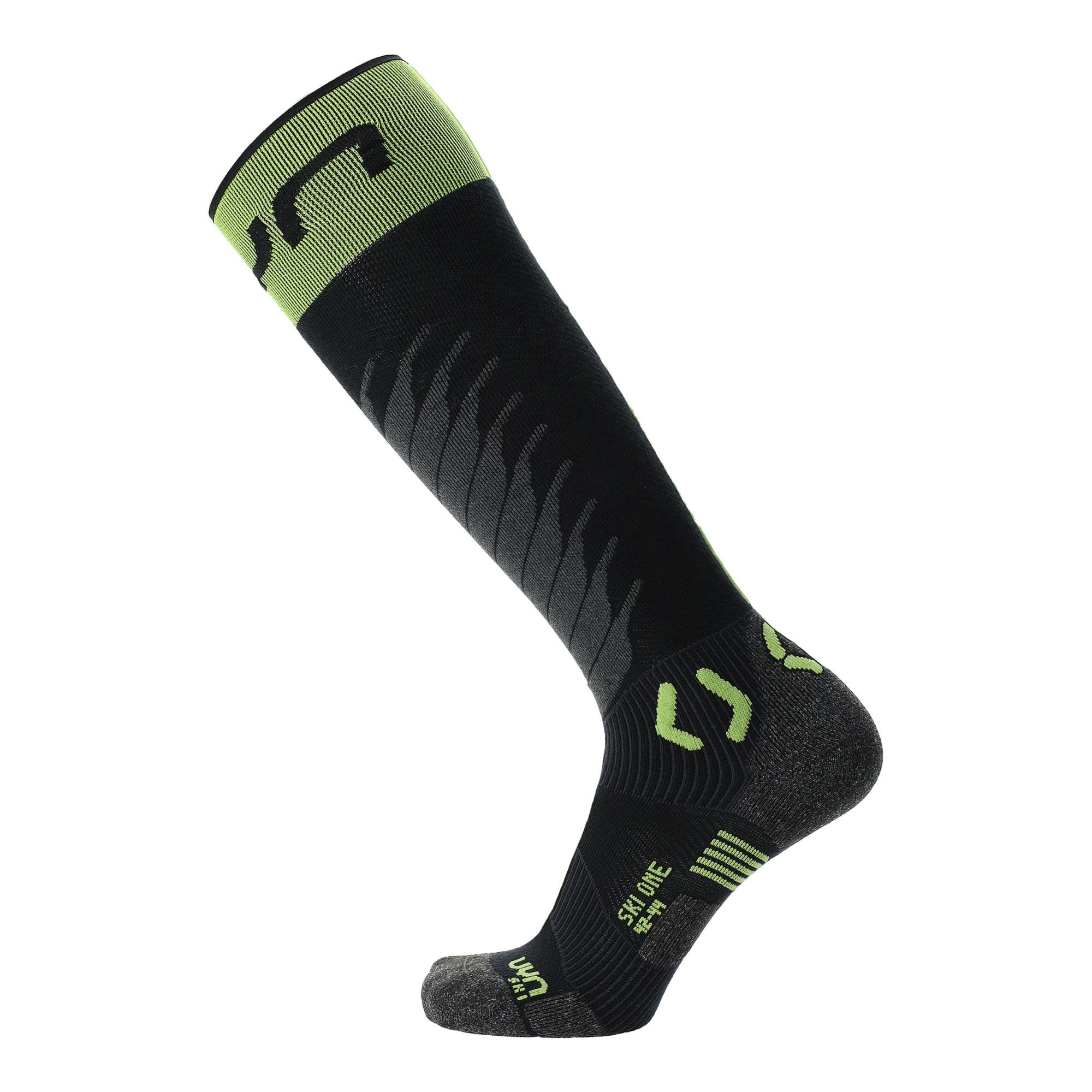 Uyn Herren Ski Merino Socks UYN M One Black Thermosocken Lime -