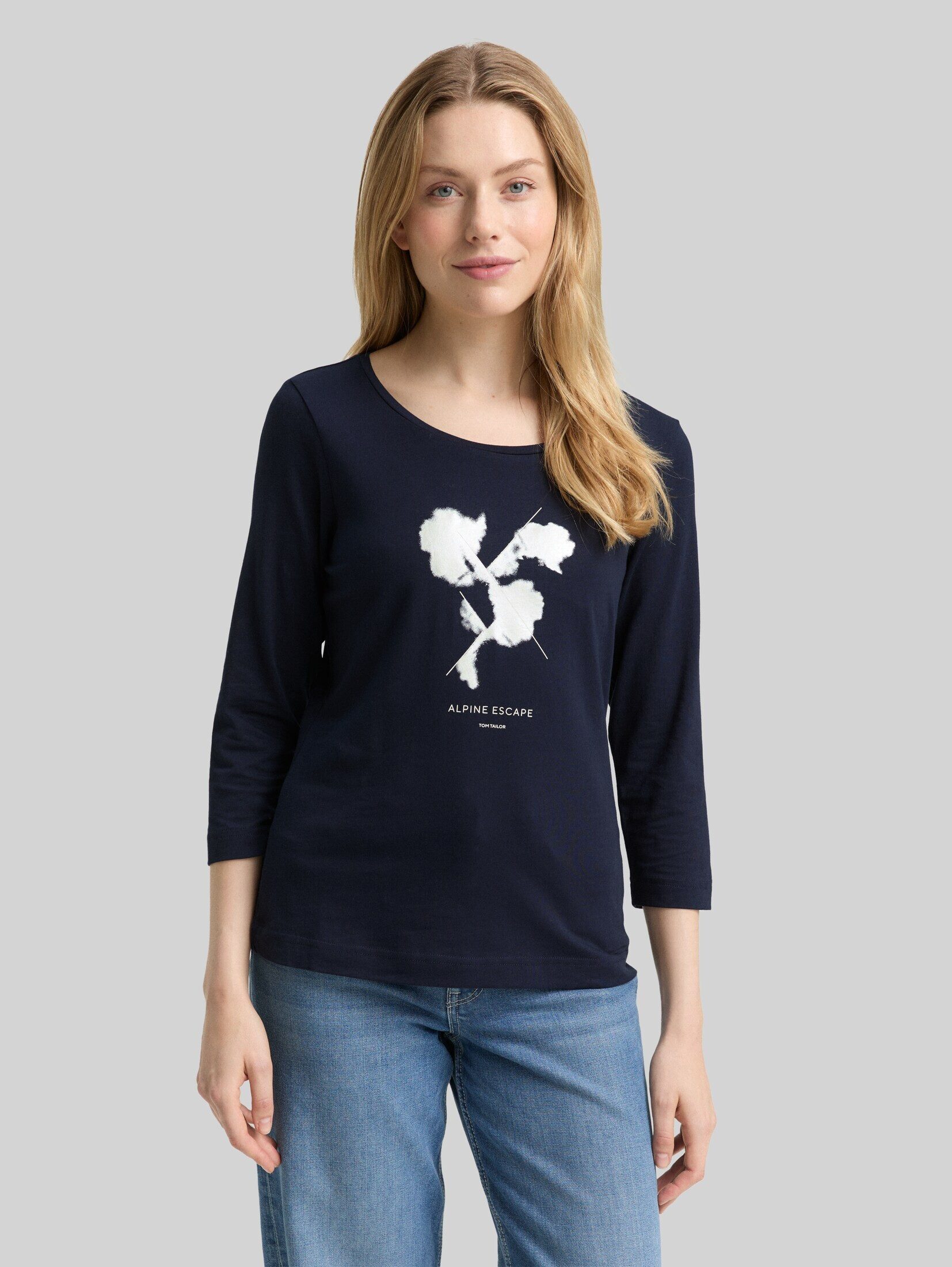 TOM TAILOR 3/4-Arm-Shirt T-Shirt Langarmshirt mit Print