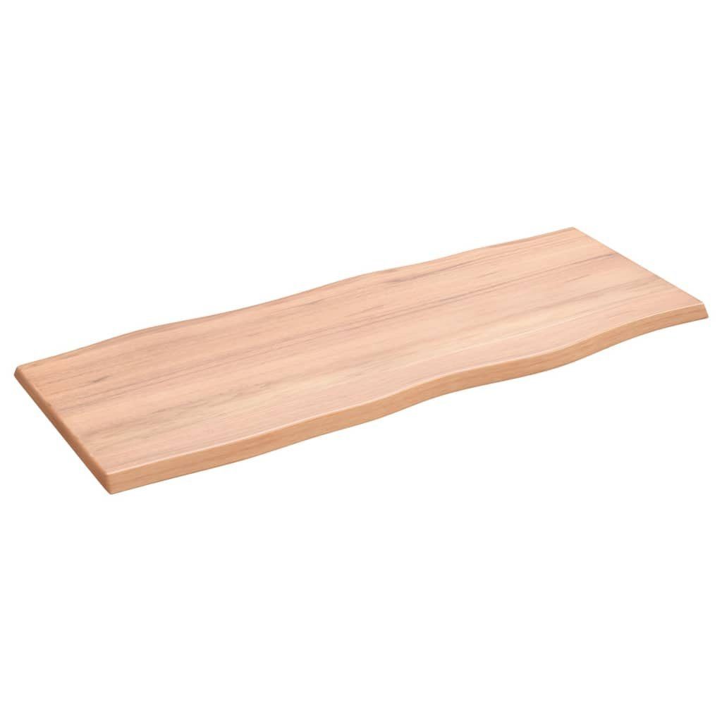 furnicato Tischplatte 100x40x2 cm Massivholz (1 Eiche Behandelt Baumkante St)