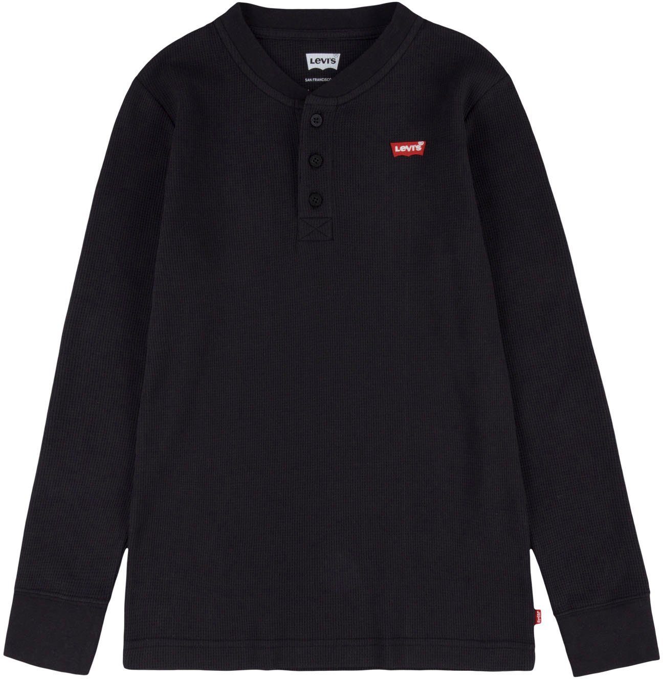 BOYS black for TOP Kids THERMAL Langarmshirt LS Levi's® HENLEY LVB KNIT