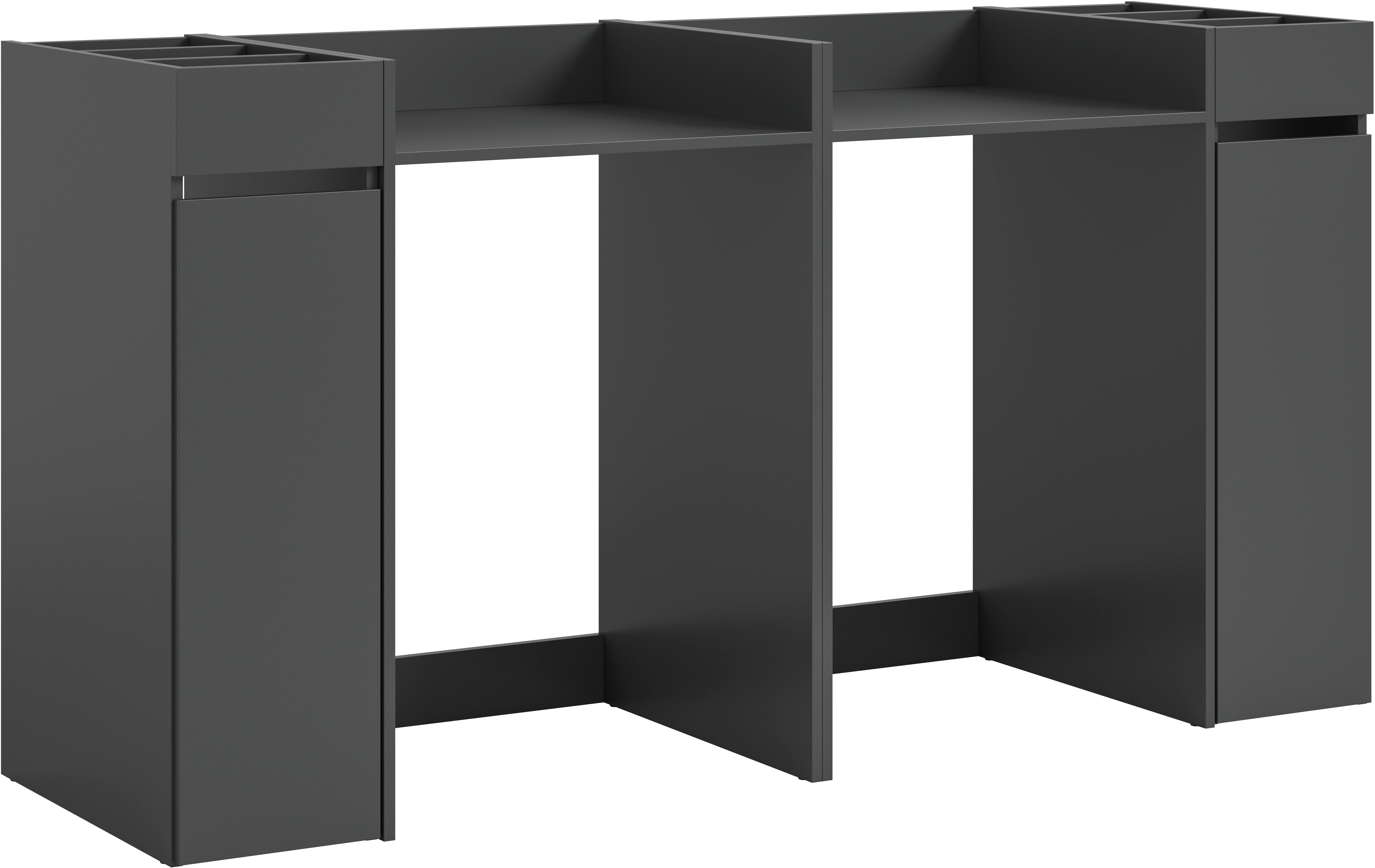 welltime Badmöbel-Set FALAS, TOPSELLER!, 4-teilig, Hauswirtschaftsraum Set, Breite 190 cm, (Set, 4-St., bestehend aus: 2x Waschmaschinenumbauschrank und 2x Standregal), Kombination, Waschmaschinenumbau, Waschmaschinenschrank, Wäschekammer
