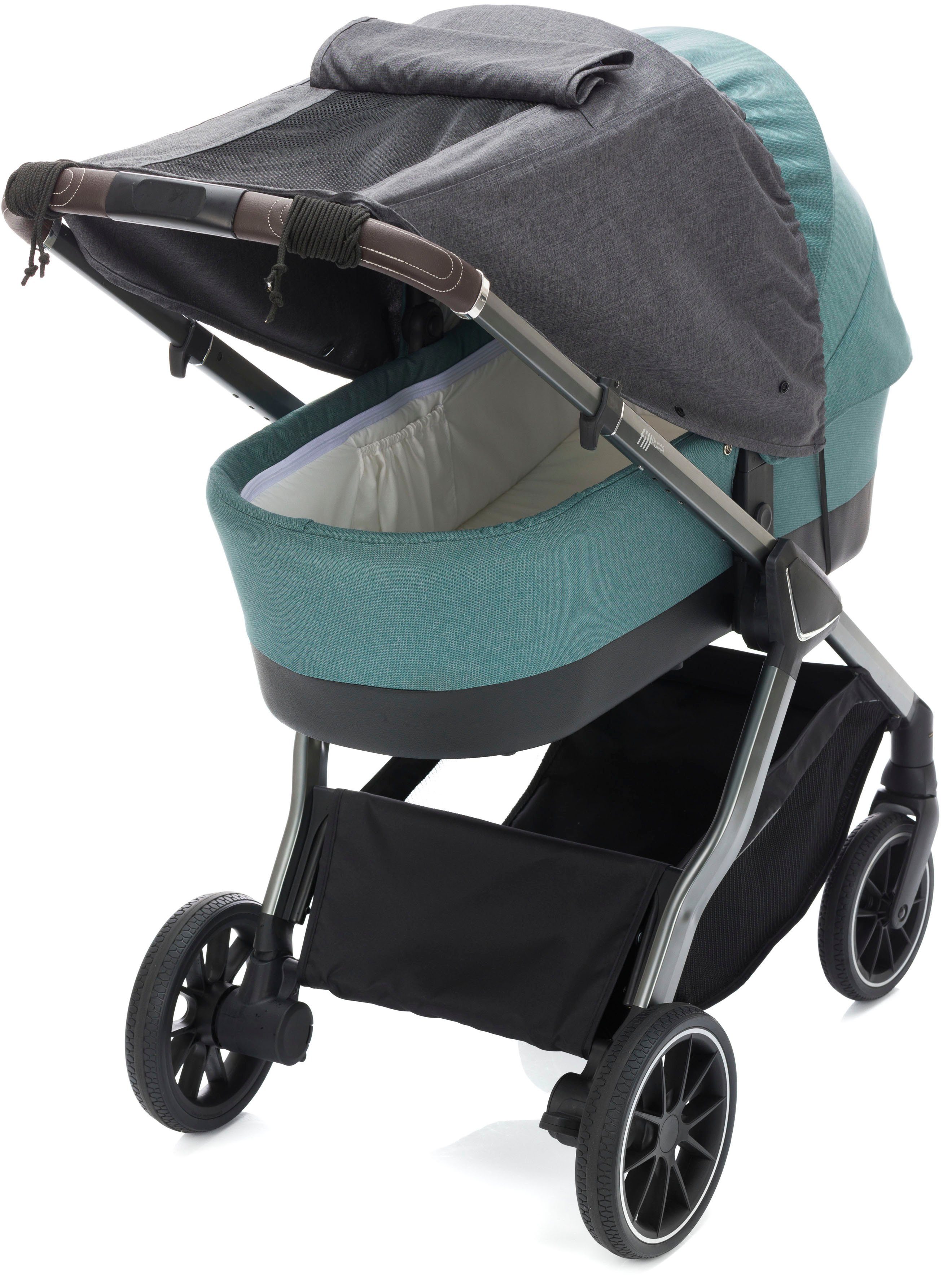 Kinderwagen-Sonnenschutzhülle Sonnenschutz Deluxe, schwarz melange