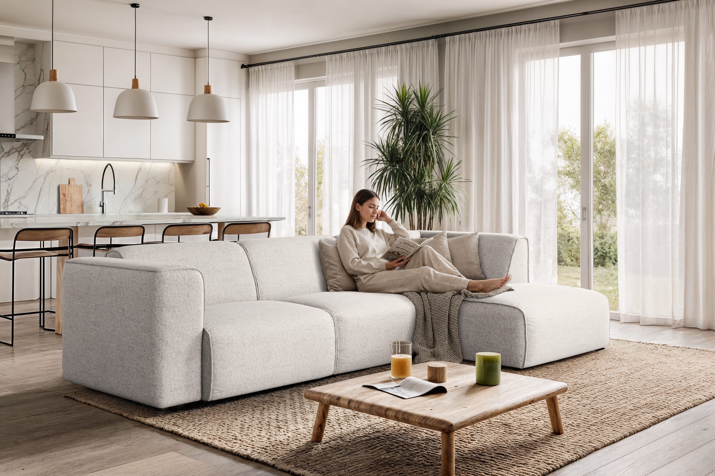 OTTO home Ecksofa Merid L-Form, B: 295 cm - OTTO. Verlässliche Qualität., jederzeit durch Module erweiterbar