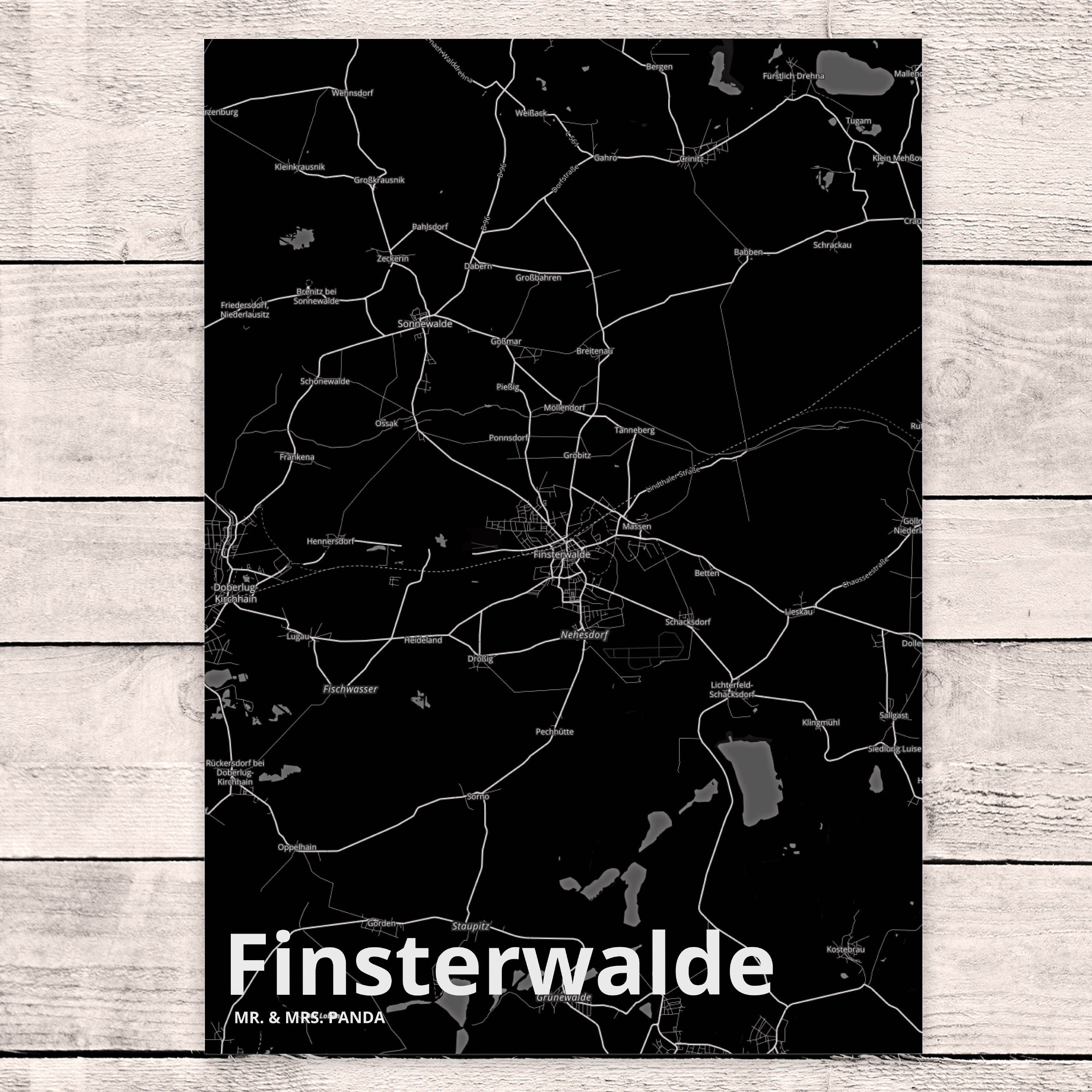 Geschenk, Do Panda Dorf Mr. Landkarte Stadtplan, Mrs. Karte Finsterwalde Postkarte - Stadt & Map
