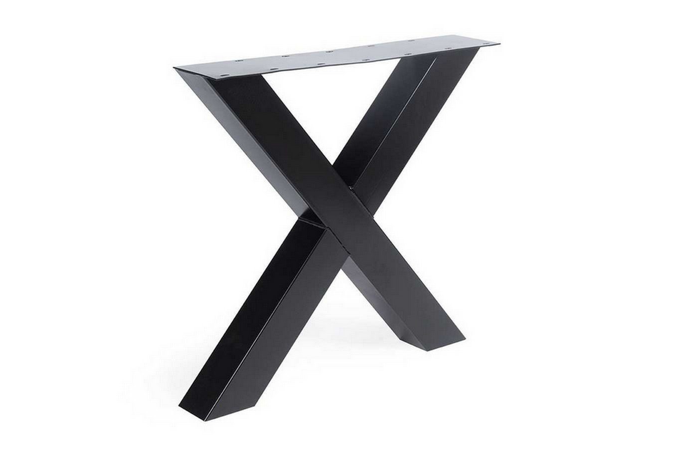 Tischhelden Tischbein Tischgestell X Metall 2er Set schwarz