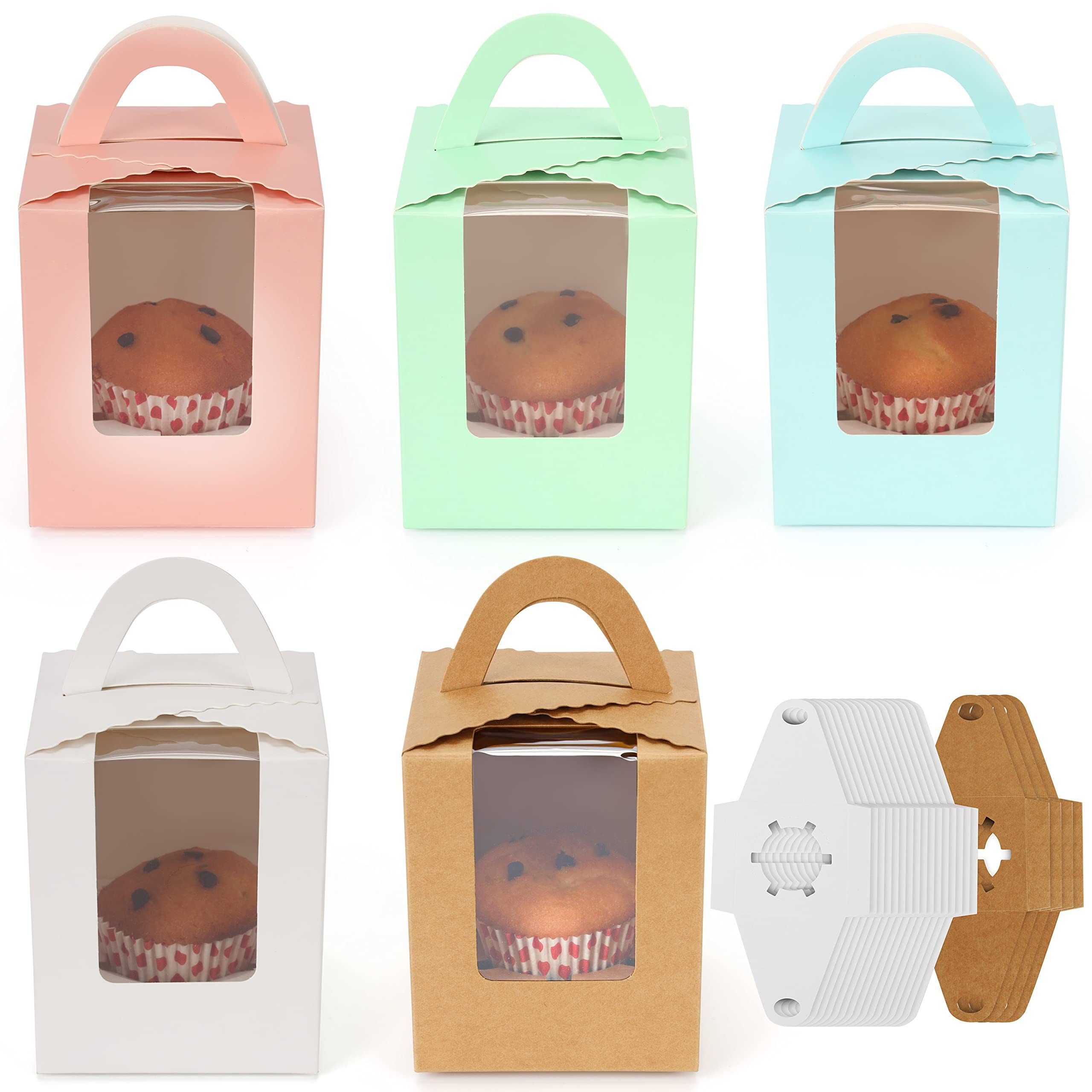 Belle Vous Kuchentransportbox Belle Vous 25-er Pack Verschiedene Cupcake Transportbox Karton mit, Papier, (25-tlg)