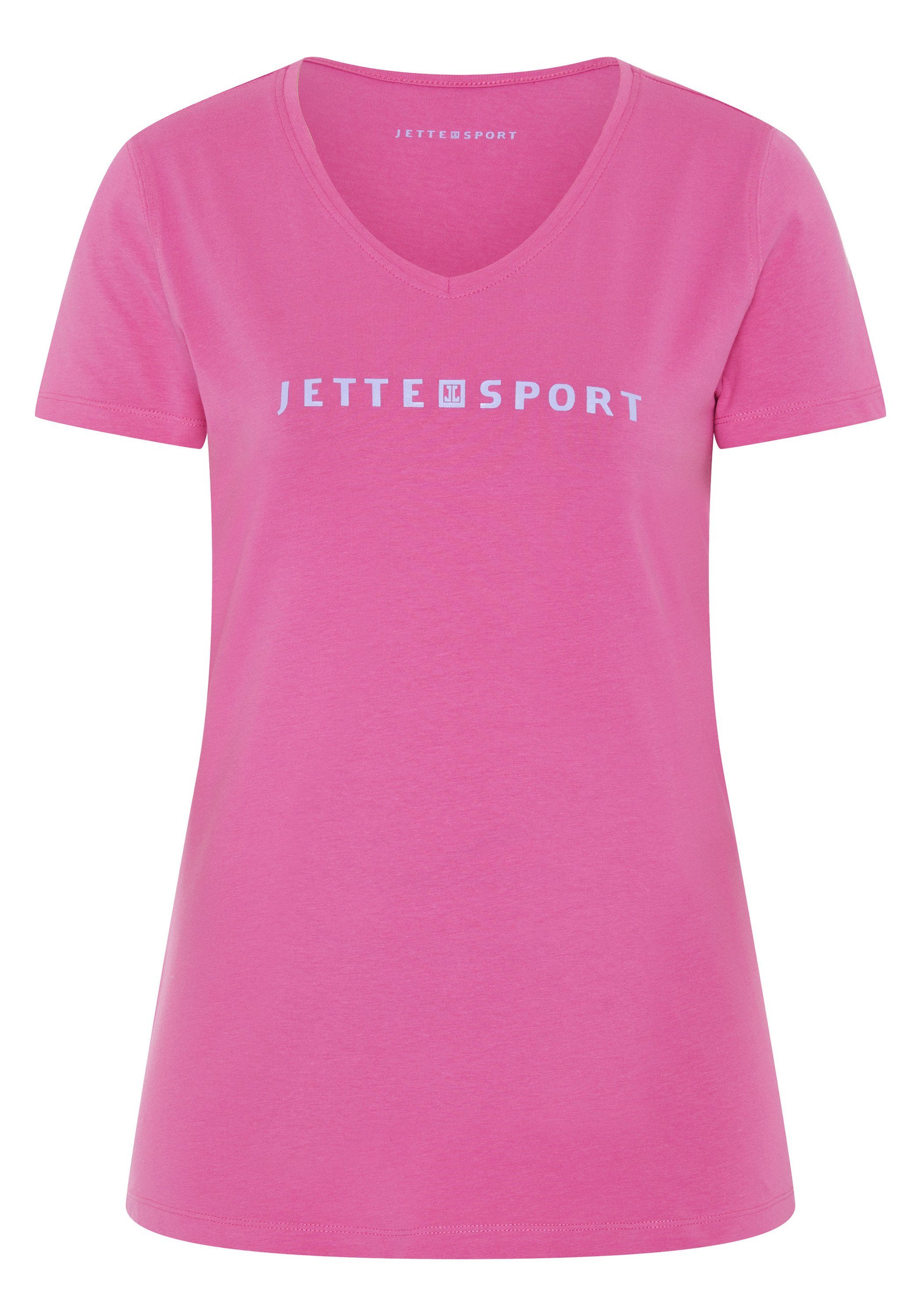 JETTE SPORT Print-Shirt mit Logo-Pigment-Print 17-2521 Cone Flower