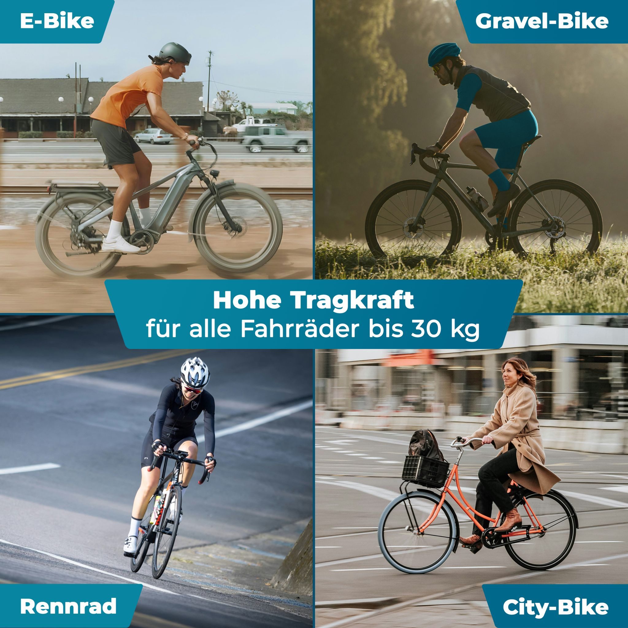 harren24 Deckenhaken FIXXIA Fahrrad Deckenhalterung 2er Set silber rot Aufhängung bis 30 Kg, Fahrradaufhängung, Fahrradhaken, Montagehalterung