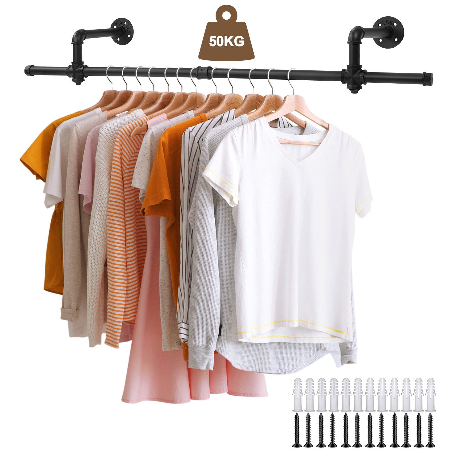 DOPWii Kleiderstange Wandgarderobe, Kleiderständer für die Wand, 50 kg Bela günstig online kaufen