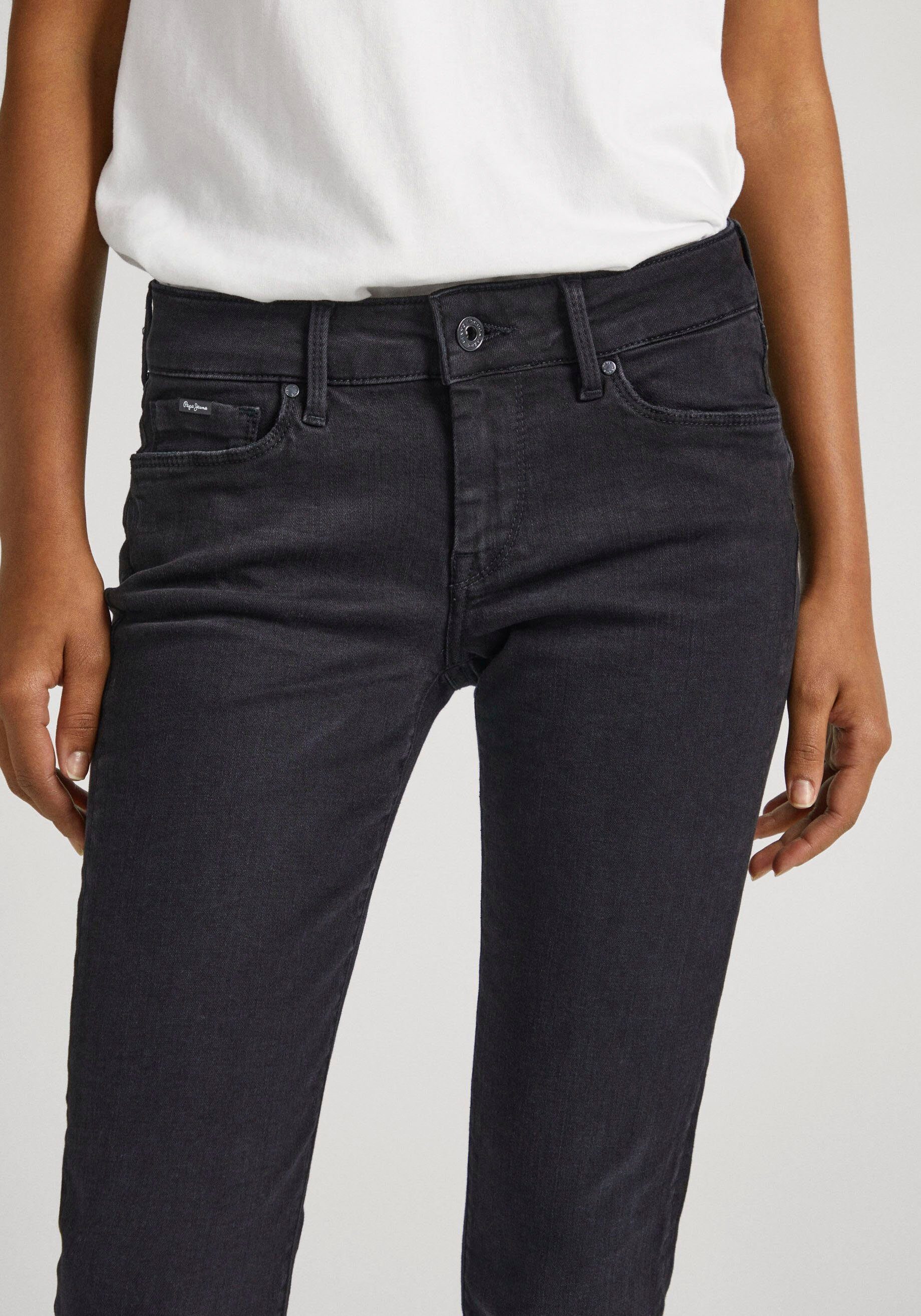 Pepe Jeans Skinny-fit-Jeans SOHO im 5-Pocket-Stil mit 1-Knopf Bund und Stretch-Anteil