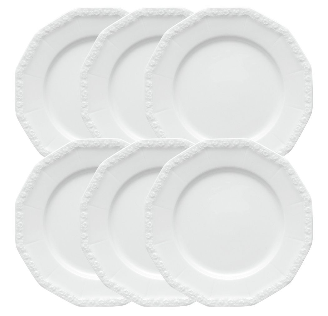 Rosenthal Teller-Set Maria Weiss Frühstücksteller 21 cm Set6, Porzellan
