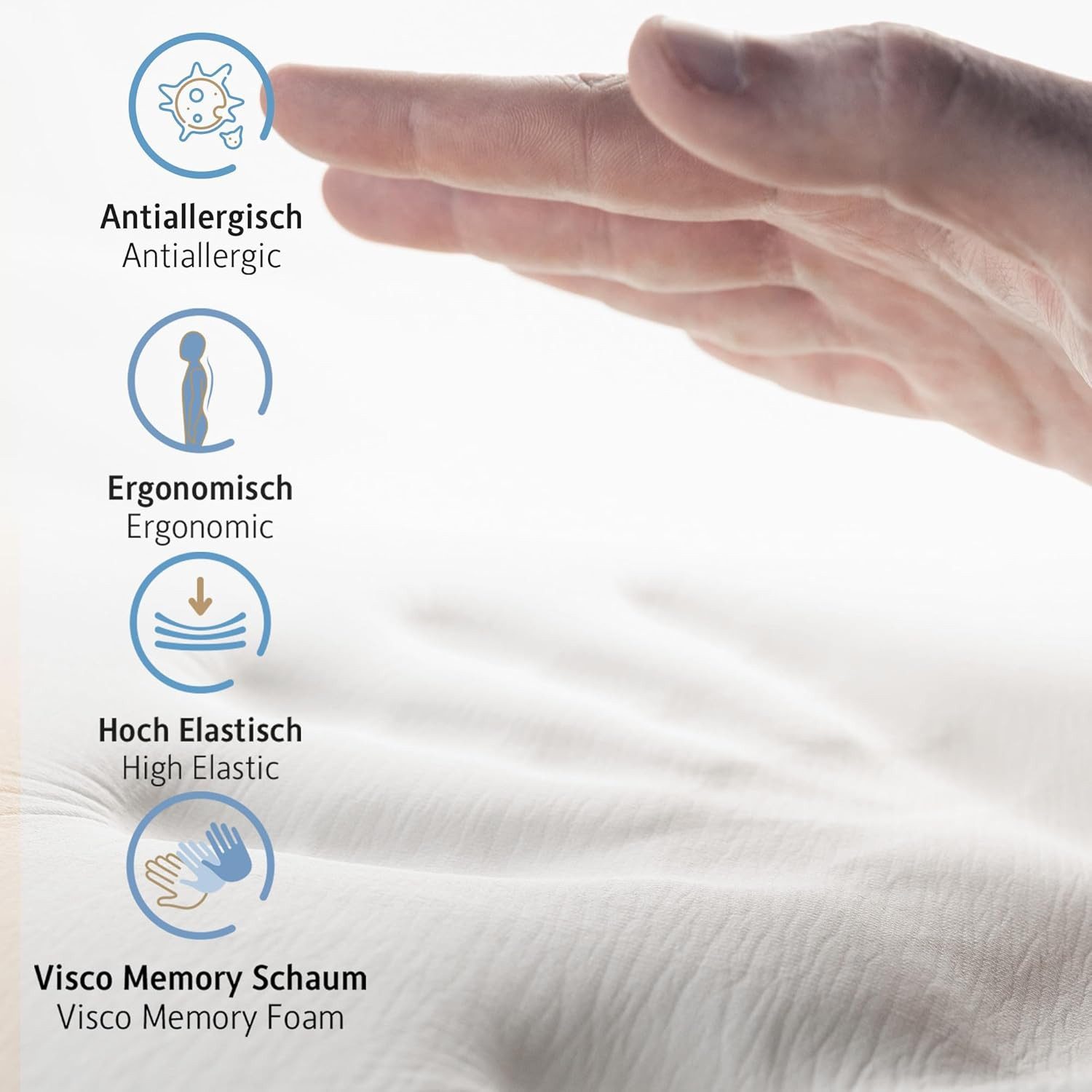 Komfortec, Topper Matratzentopper H3/H4 Oeko-TEX & CertiPUR-US Zertifiziert, 7 cm hoch, Gel-Memory, Atmungsaktiv, Ergonomisch
