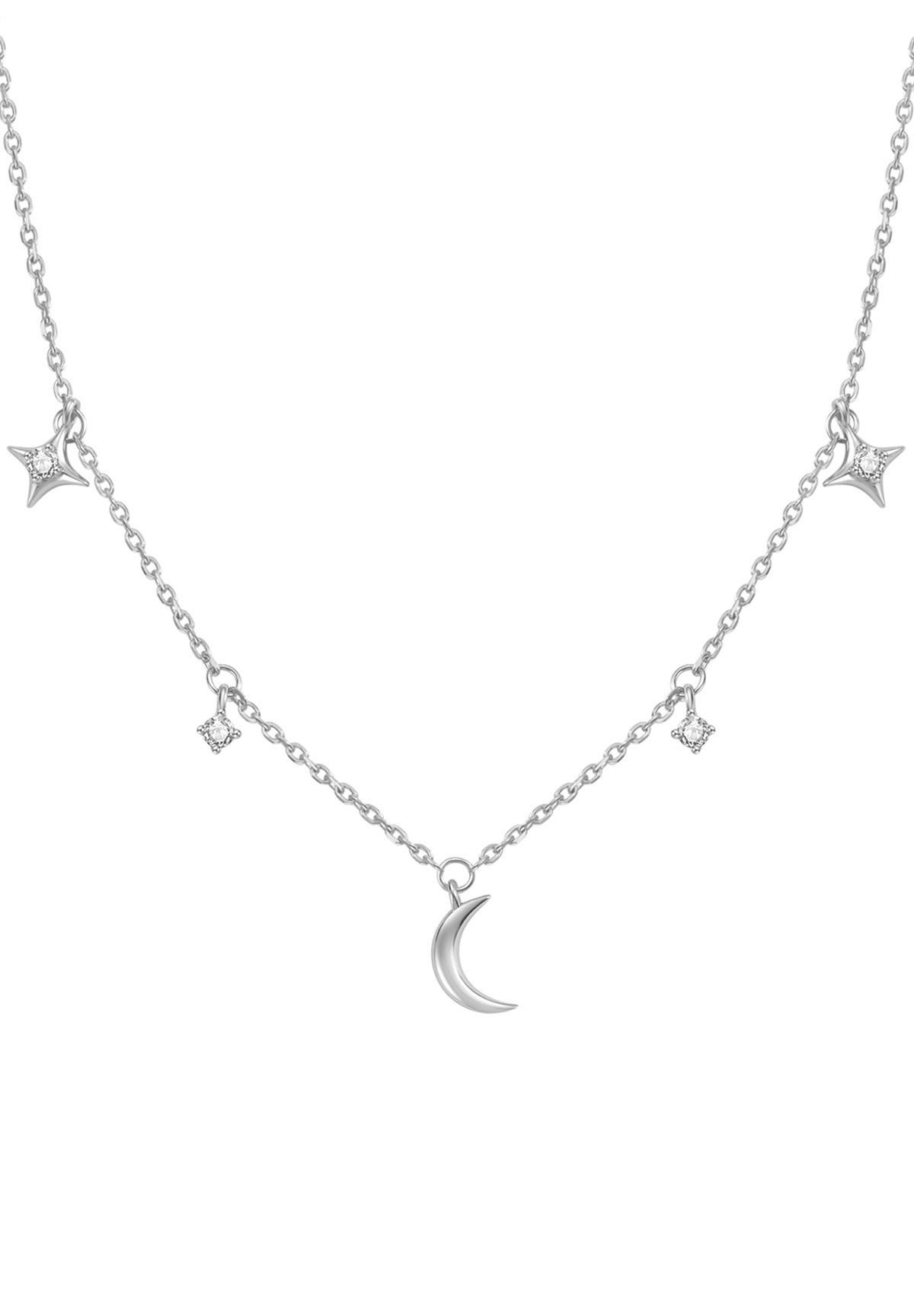 Charm-Kette Zirkonia Mond und Stern