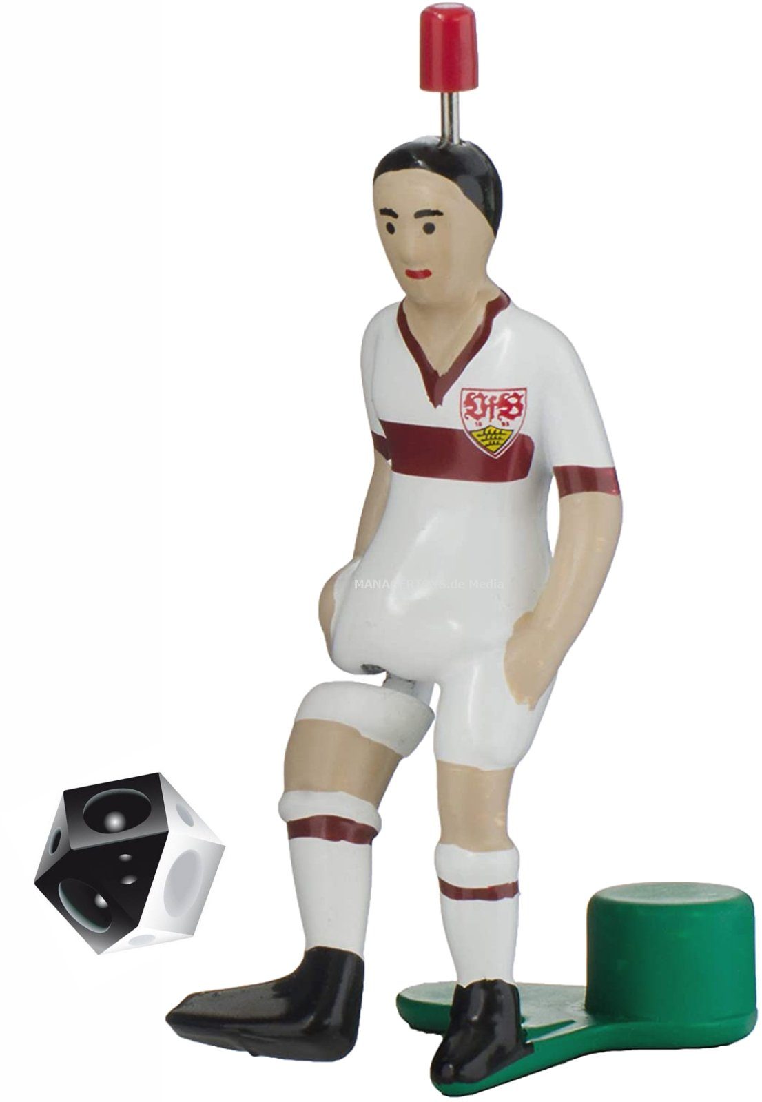 Tischfußballspiel Star Kicker VfB STUTTGART Figur Spieler KLASSIK WEISS mit Fussball
