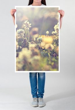 Sinus Art Poster 90x60cm Poster Naturfotografie Weiße Retro Blumen
