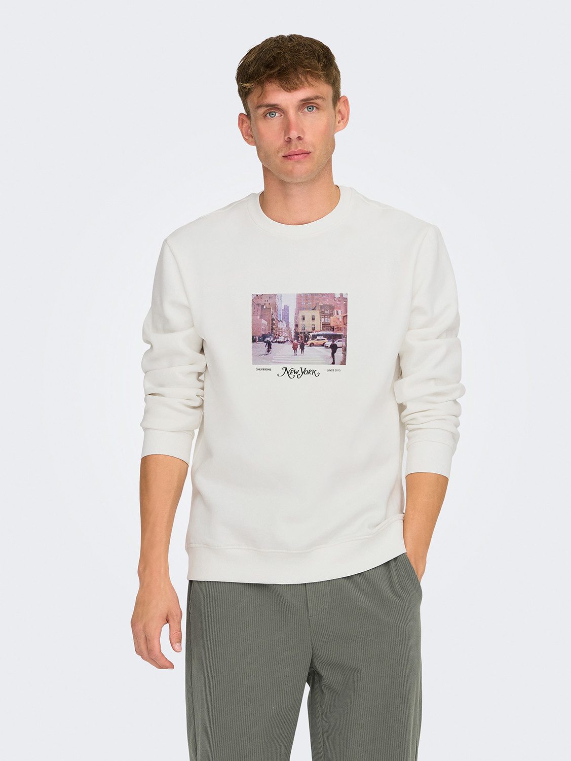 ONLY & SONS Sweatshirt mit Print Rundhals langarmig lässig ONSROBERT REG PH günstig online kaufen