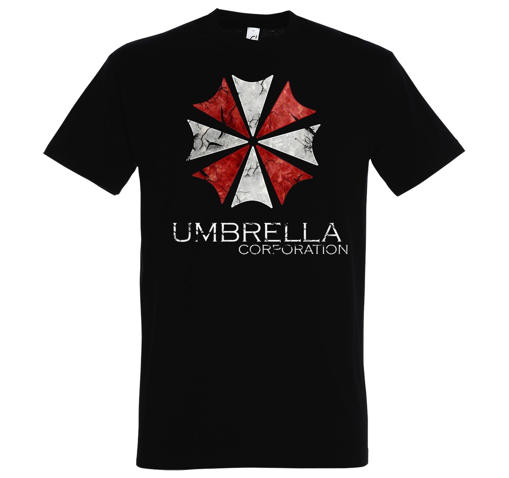 Youth Designz T-Shirt Umbrella Corparation Herren Shirt mit trendigem Frontprint Schwarz