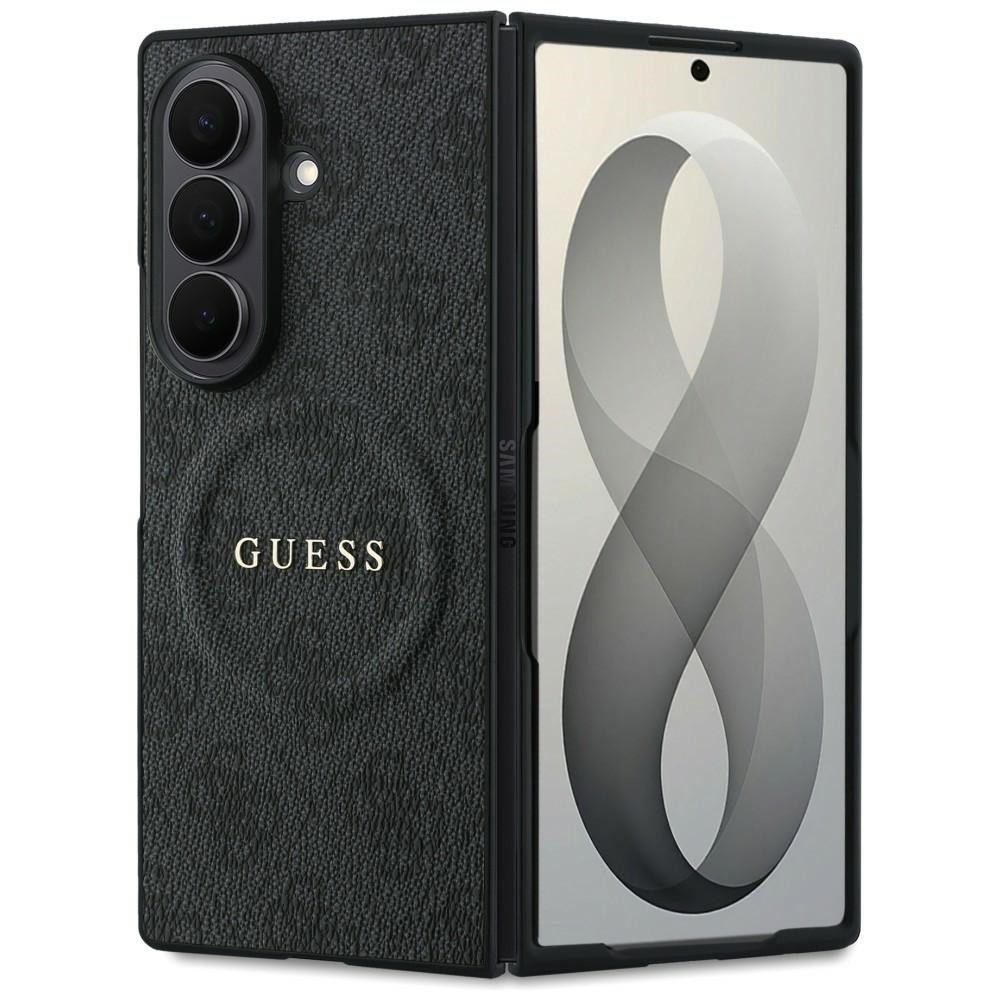 Guess Handyhülle Galaxy Z Fold 8 Ultra MagSafe Kunstleder rosa braun grau Logo golden 8 Zoll, Kantenschutz