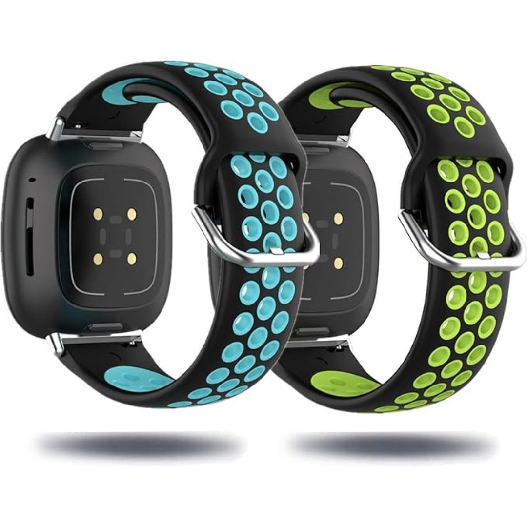 Sportband, Silikon Fitbit Schwarz SmartUP #8 Versa 3/ für Smartwatch-Armband Rot Sense - Armband Armband Silikon Uhrenarmband, Ersatz Sport