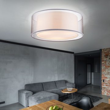 Globo Deckenleuchte, Leuchtmittel nicht inklusive, Design Decken Lampe Wohn Schlaf Zimmer Beleuchtung Textil Strahler