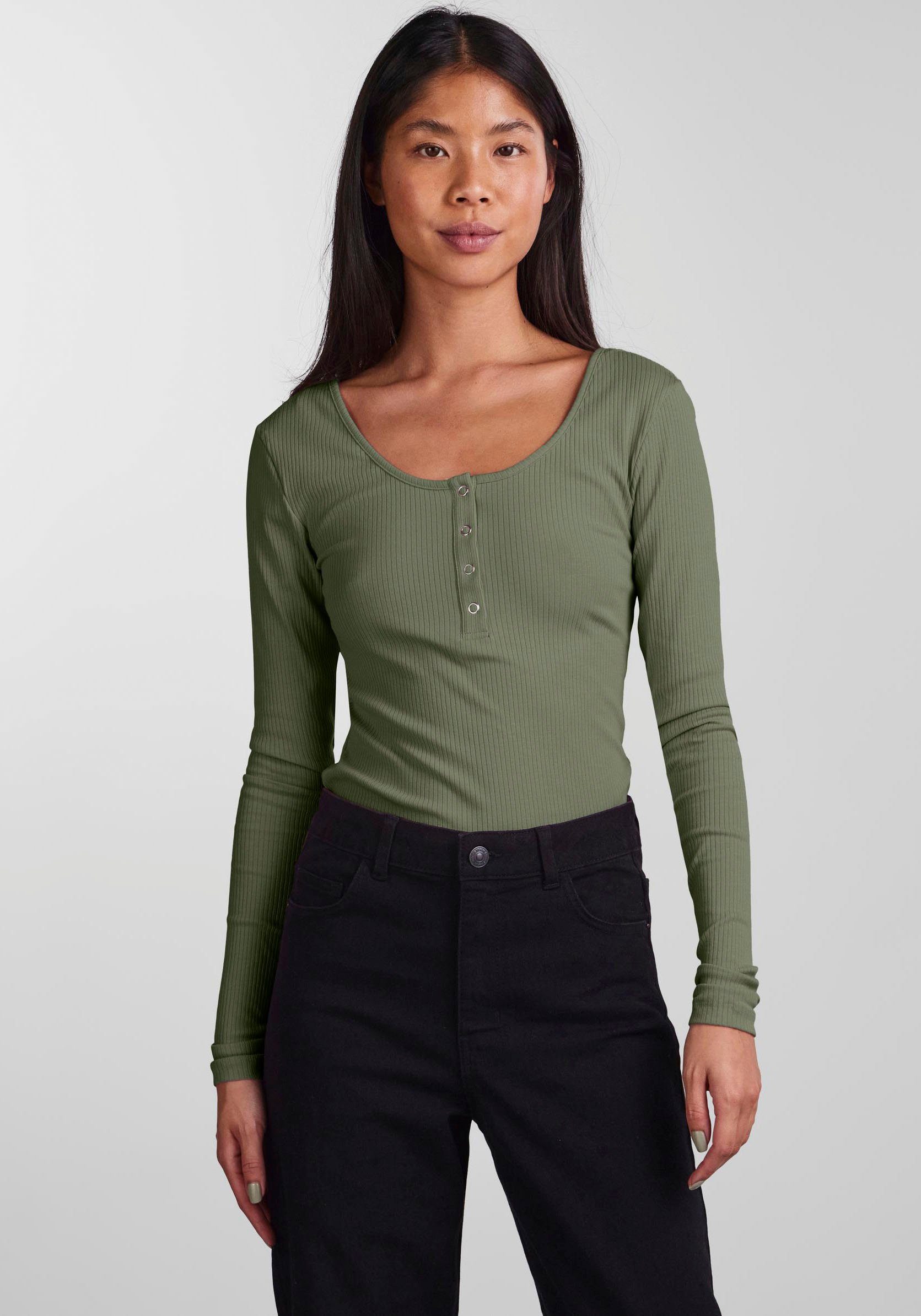 pieces Langarmshirt PCKITTE LS TOP NOOS BC günstig online kaufen