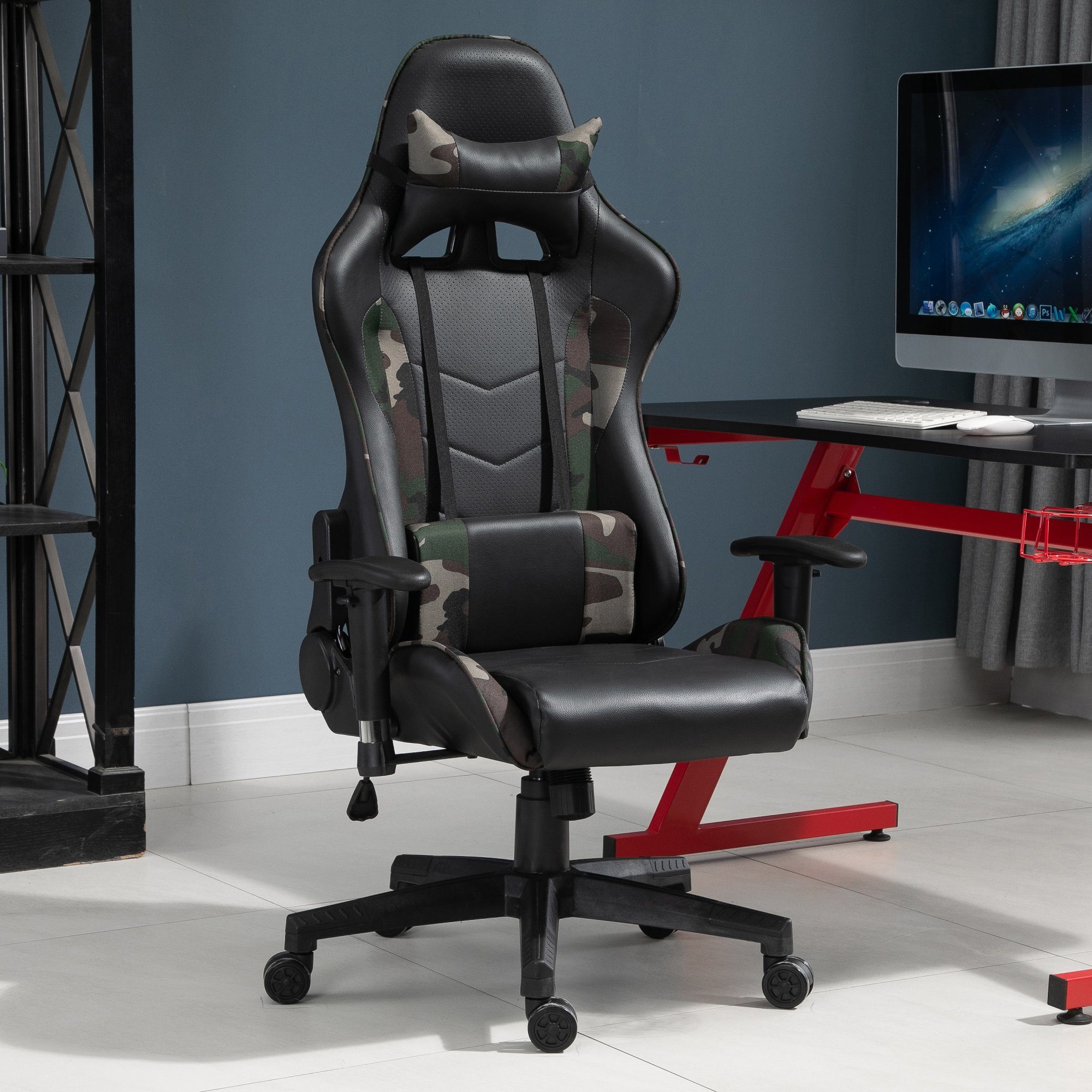 Vinsetto Schreibtischstuhl Gamingstuhl mit Massagefunktion günstig online kaufen