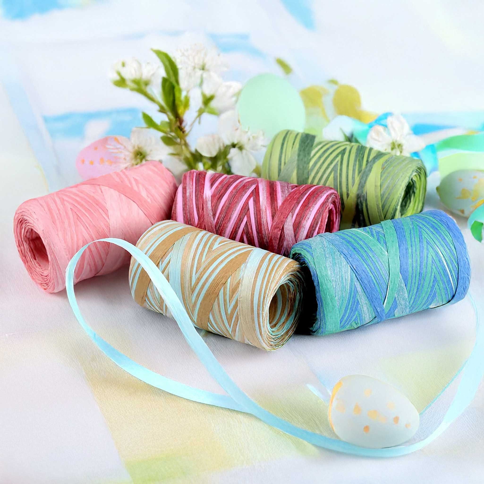 maDDma Geschenkband Raffia Papierschnur multicolor 80m Geschenkband Dekoband Papier, mehrfarbig 4