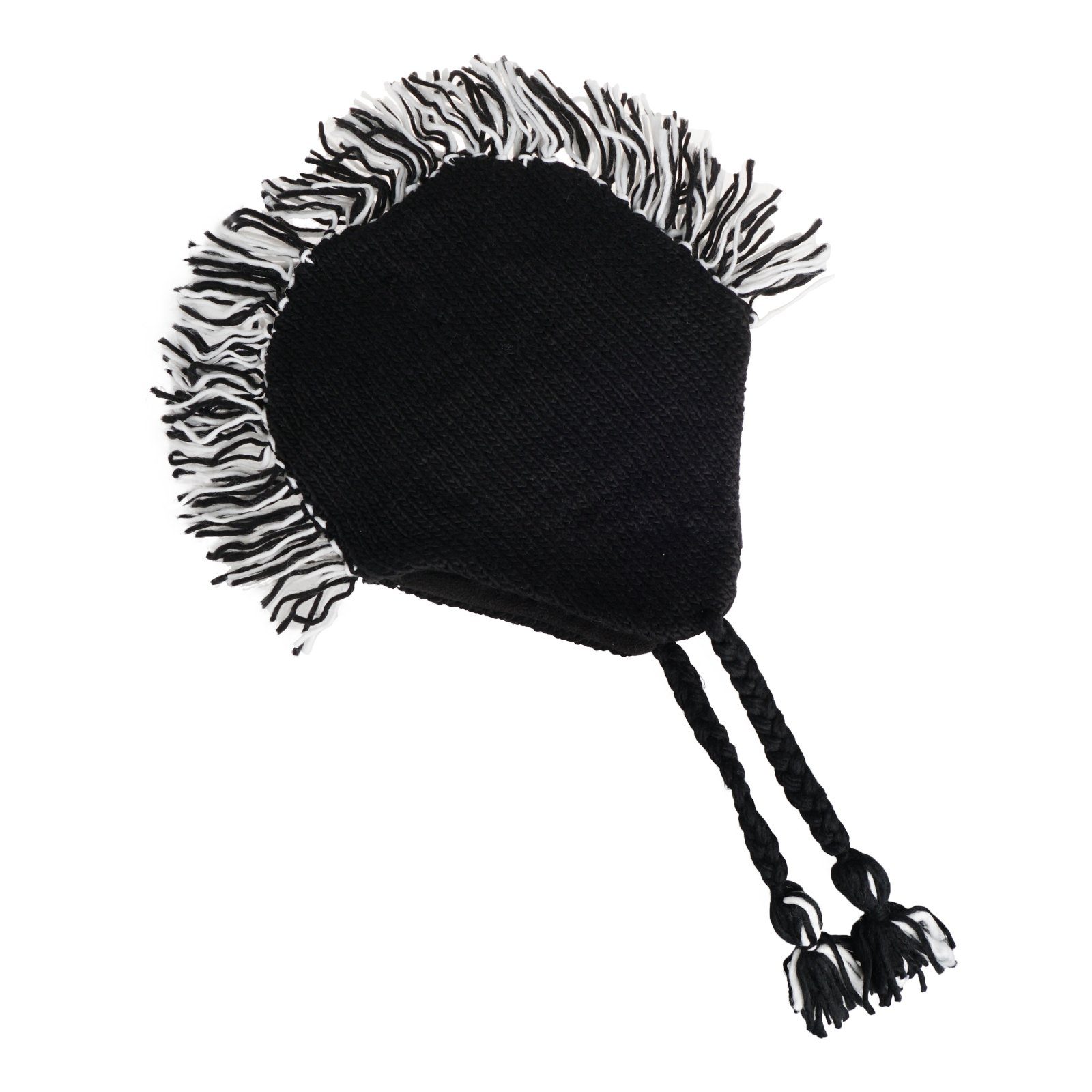 mit (Ein Strickmütze Skull Fransen Stück) kuschel für Schirmmütze Irokesen, Erwachsene Totenschädel Strikmütze GalaxyCat