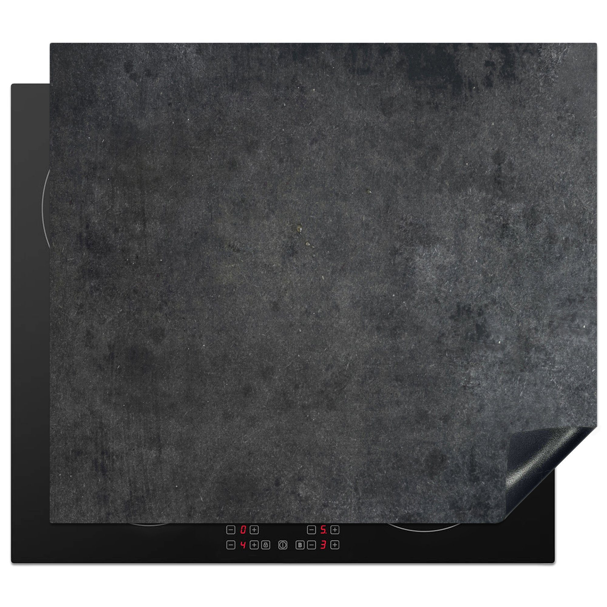 MuchoWow Herd-Abdeckplatte Industriell - Schiefer - Grau - Druck - Beton, Vinyl, (1 tlg), Abdeckplatte für Ceranfeld, Herd Inductionsmatte, 57.6x51.6 cm