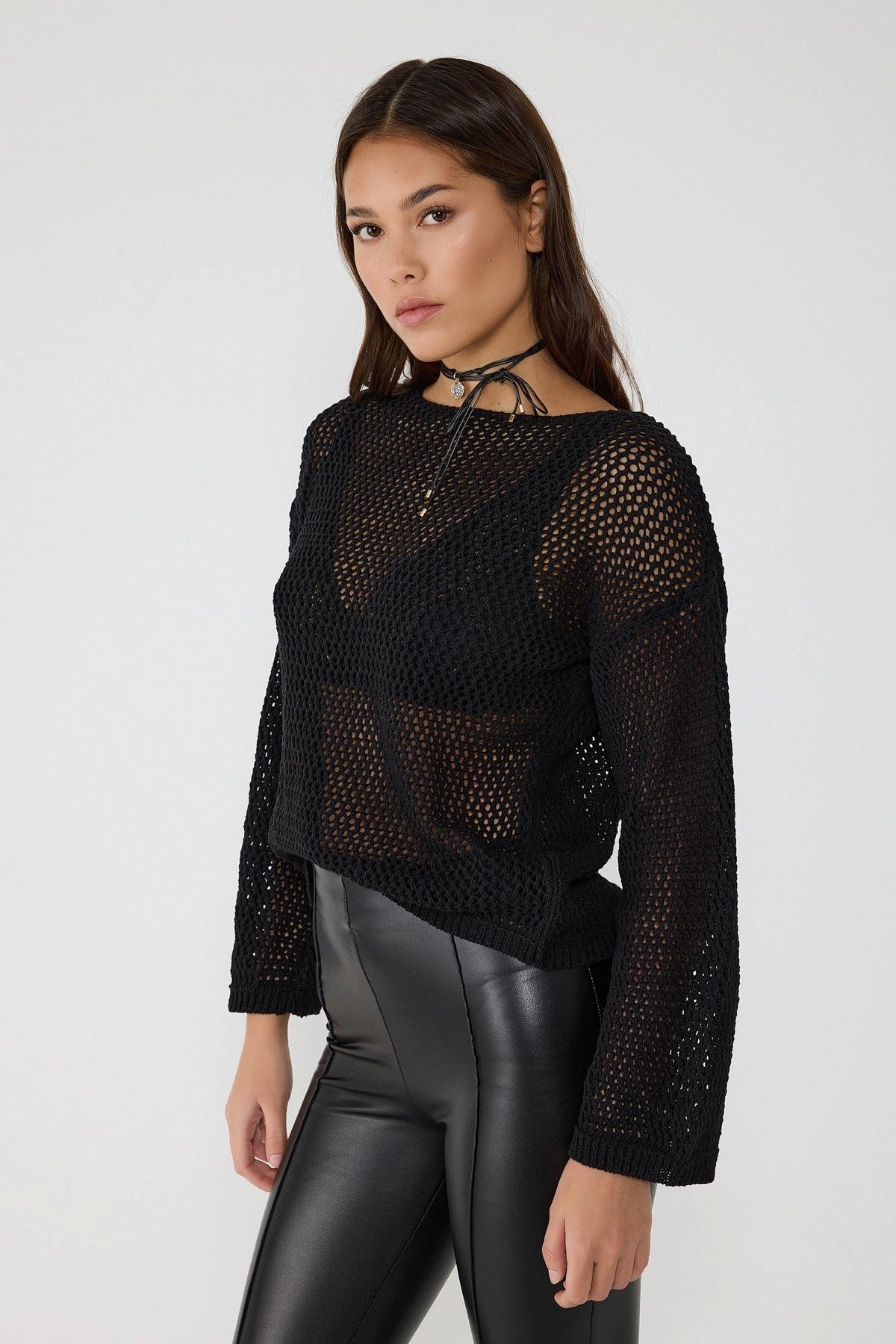 No Matter What Longpullunder Weicher Strickpullover mit Strukturdetails