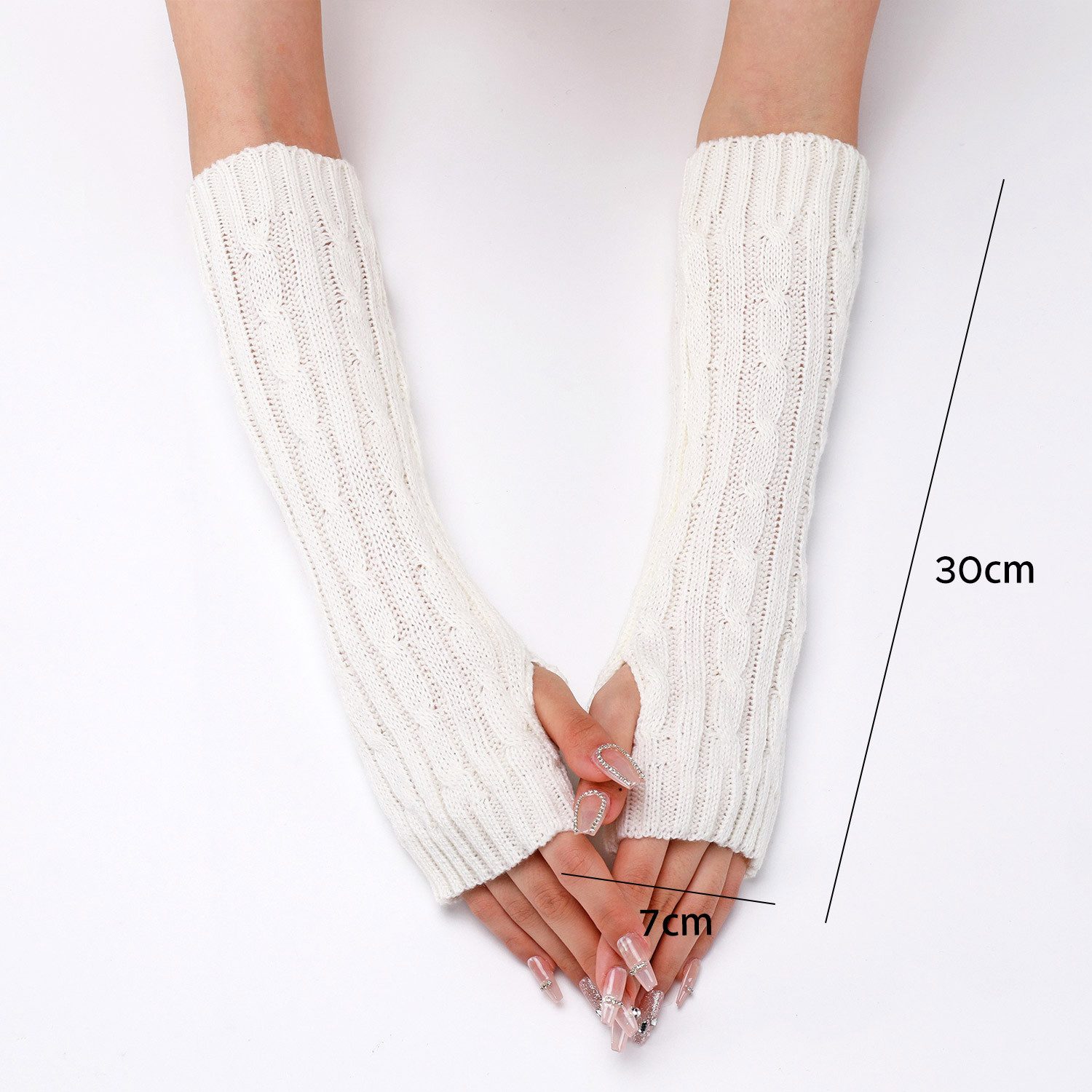 Refttenw Strickhandschuhe Damen Gestrickte Armwärmer Pulswärmer Armstulpen günstig online kaufen