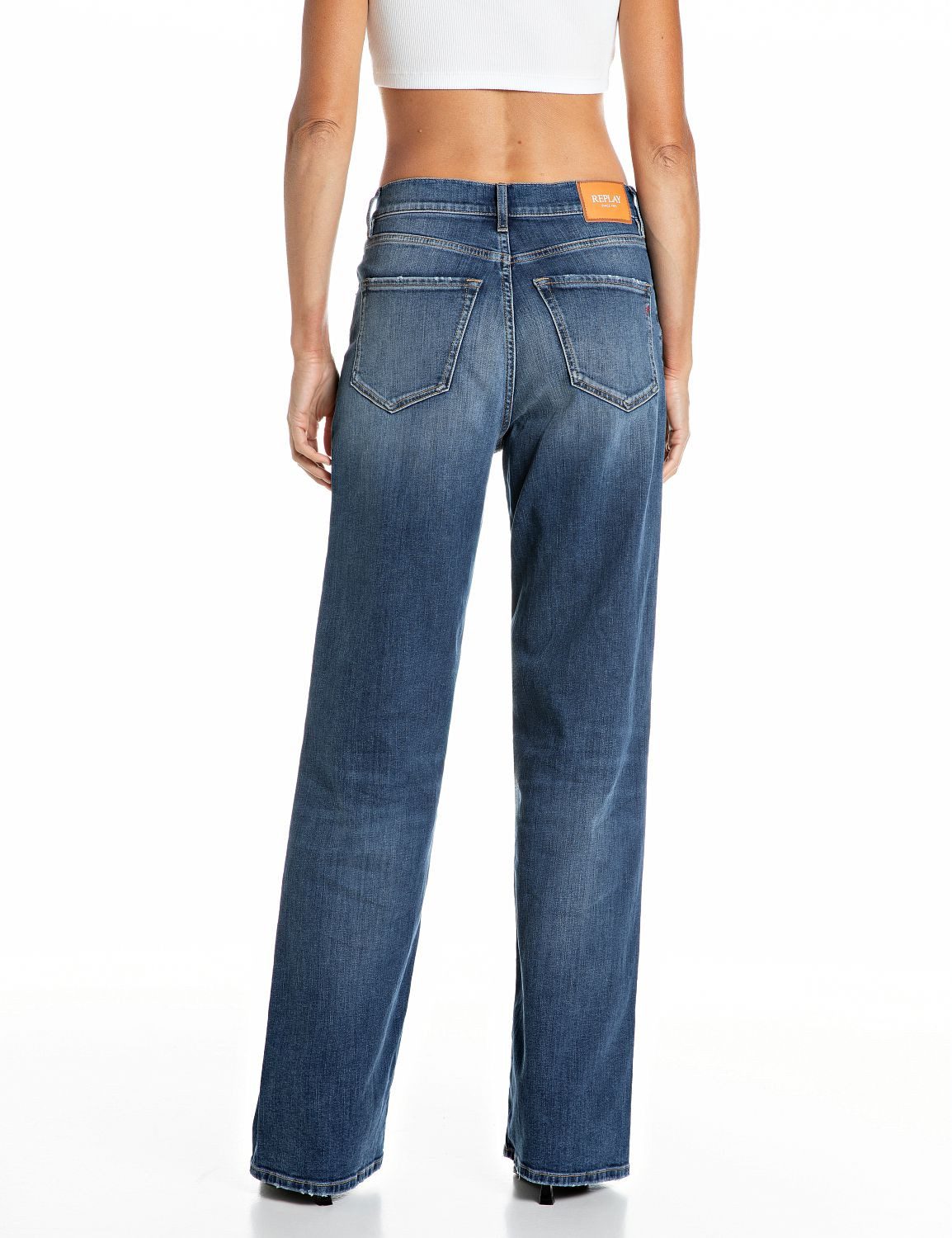 Replay Weite Jeans Cary Mid Rise, 5-Pocket-Form