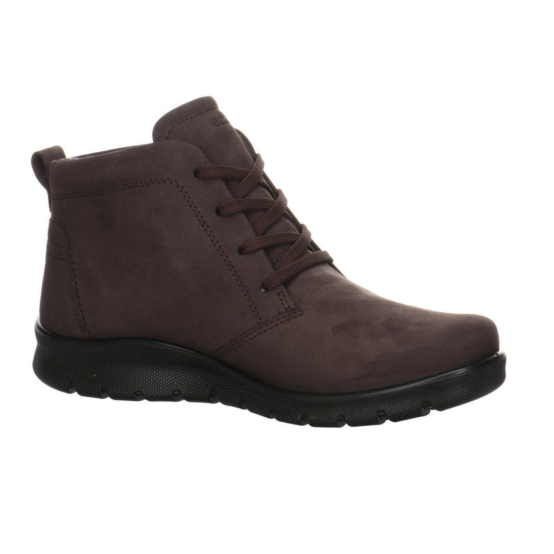 Stiefeletten Damen Boots Babett Ecco Schuhe braun Nubukleder Schnürstiefelette