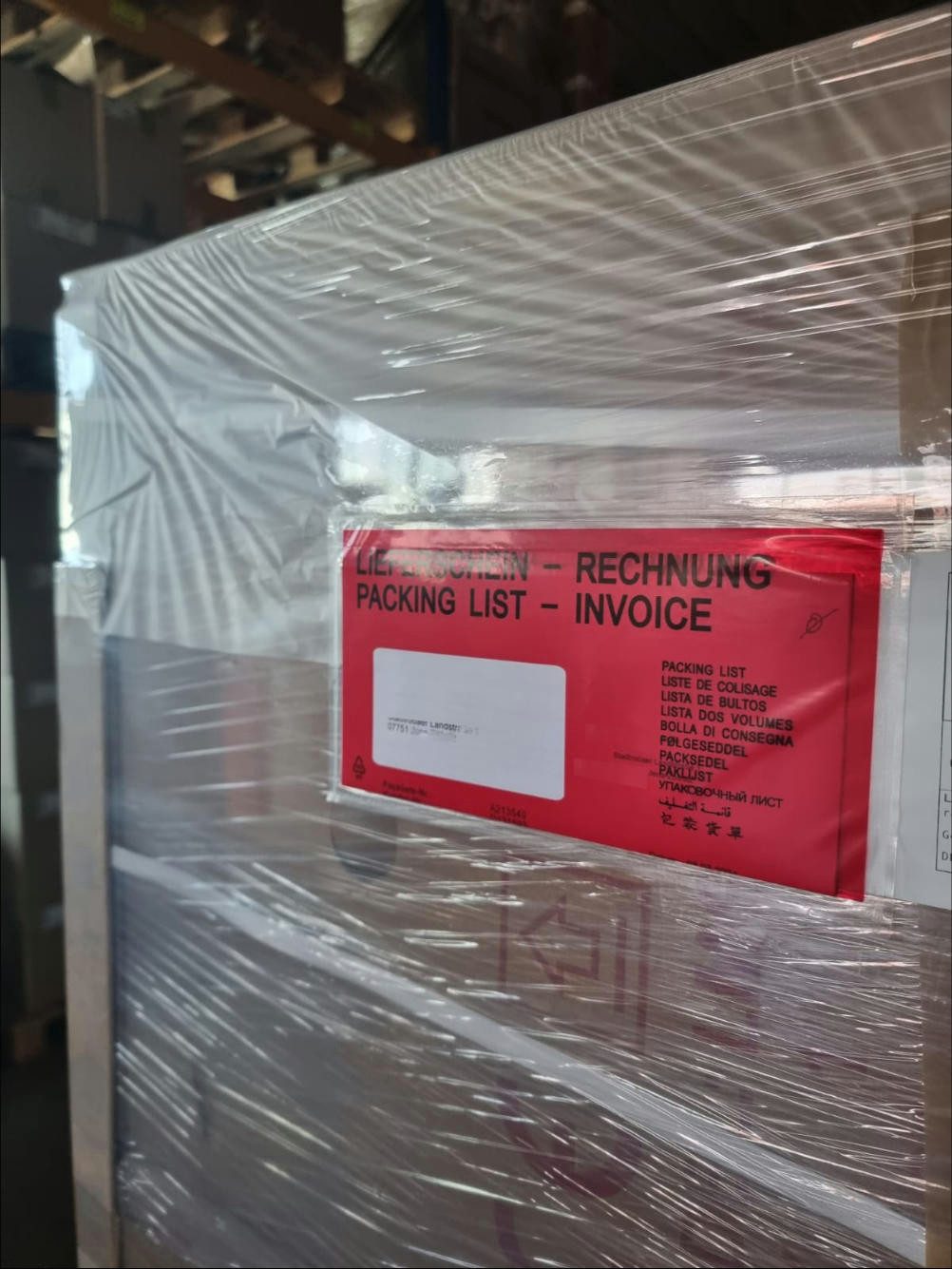 LMG Germany Versandtasche Lieferscheintaschen, DIN kurz, 115 x 240 mm, selbstklebend, Selbstklebend, DIN lang, rote Vorderseite