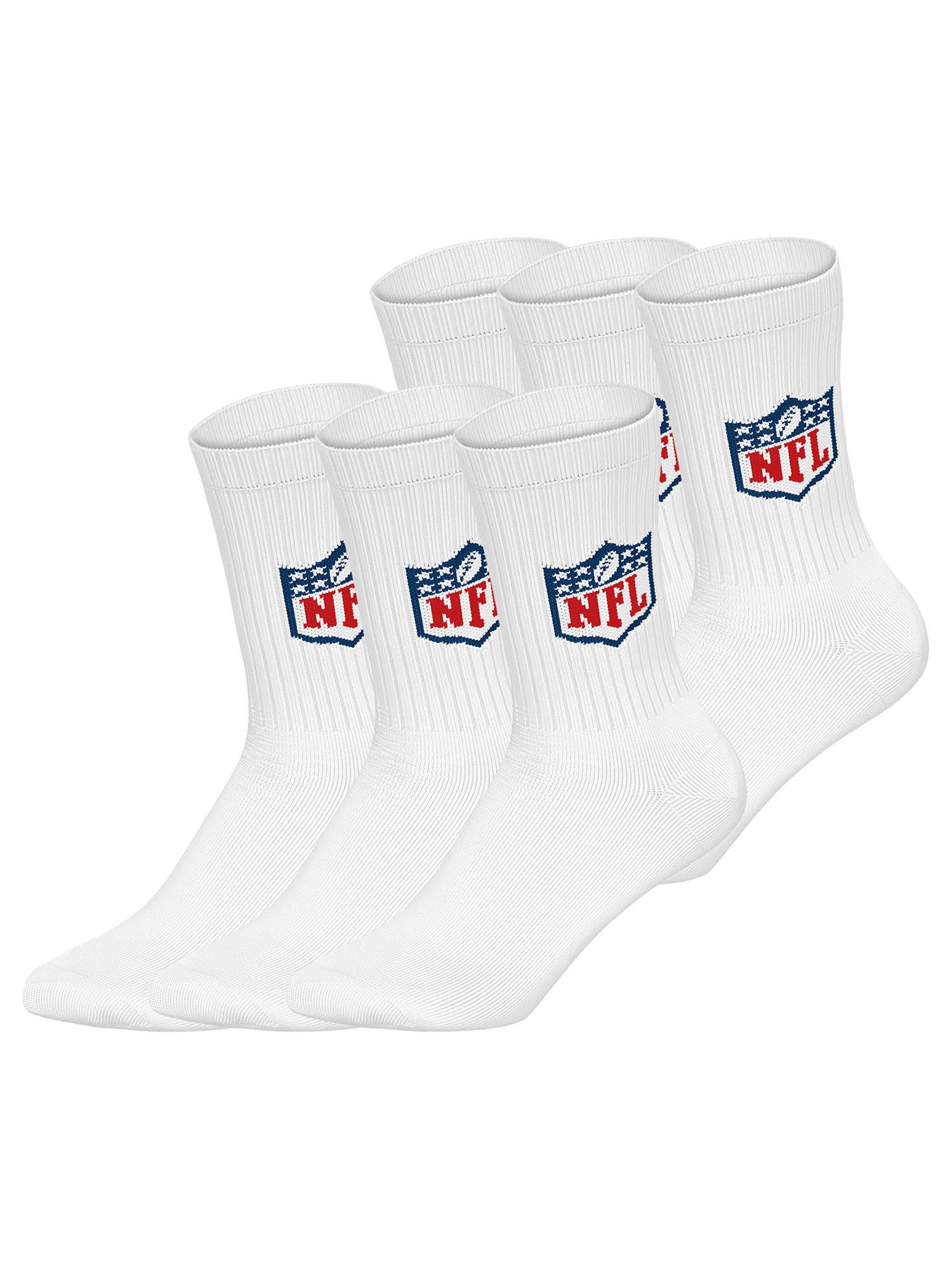 HUDDLE Freizeitsocken NFL Shield Crew (6-Paar) Casual Socken, Alltagssocken