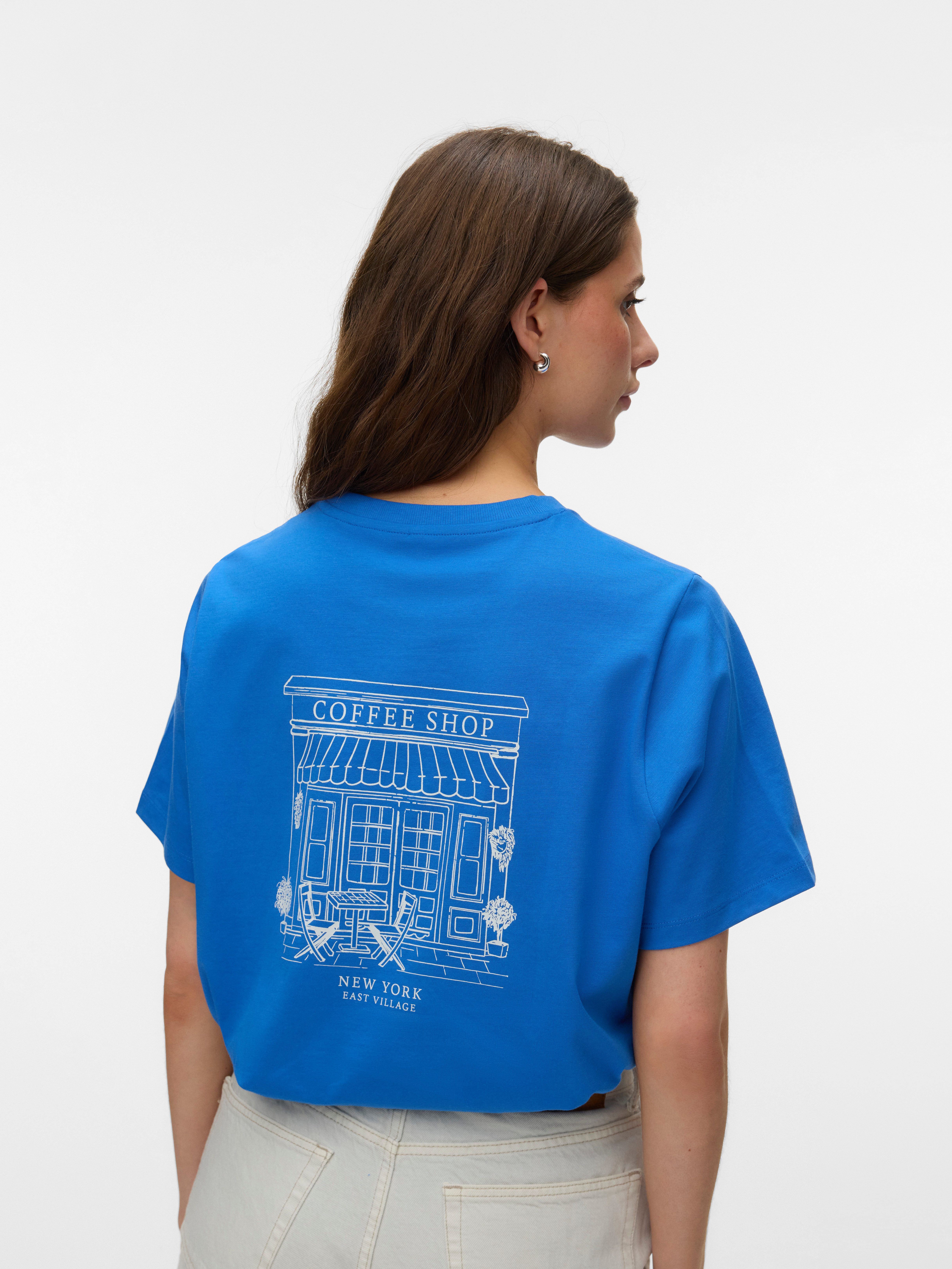 Vero Moda Kurzarmshirt VMYVONNE CATY SS TOP BOX JRS mit Rückenprint günstig online kaufen