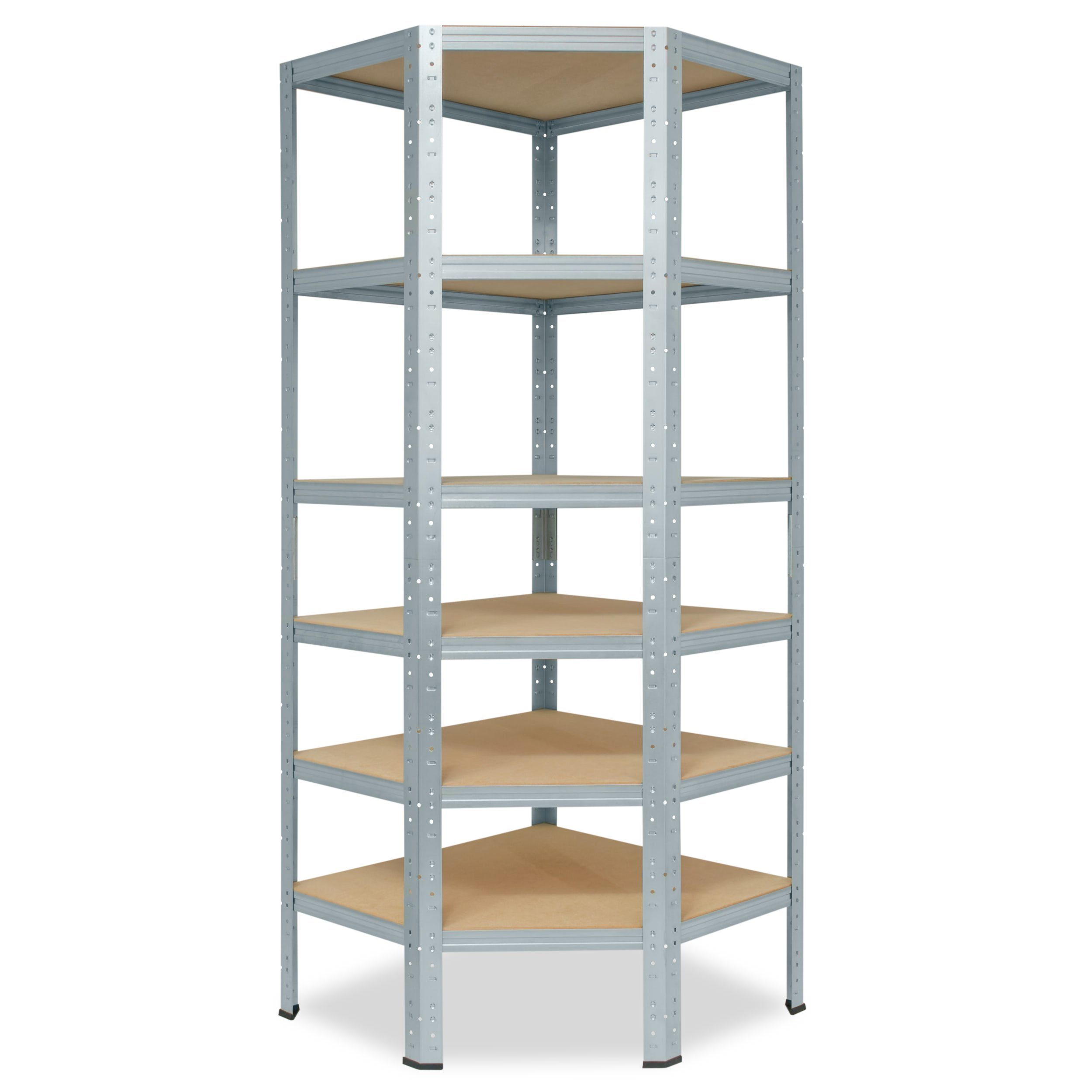 180x80x50cm Schwerlastregal Böden, mit Metall Garagen stehend Corner 6 Eckregal Regal Keller Eckregal verzinkt, HOME, verzinkt Steckregal Shelf Eckregal shelfplaza Tragkraft 145kg Ecke,