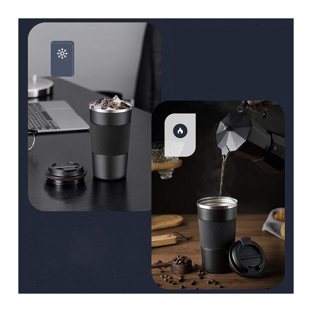 TUABUR Tasse Kaffeebecher zum Reisebecher Mitnehmen Edelstahl aus