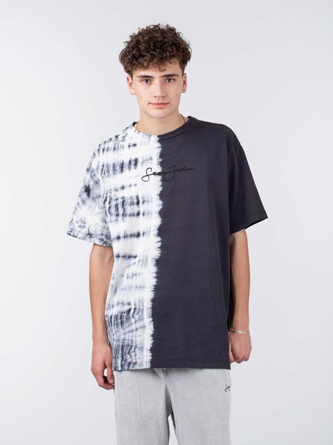 Sean John T-Shirt Sean John Script Logo Bleach Effect Tee