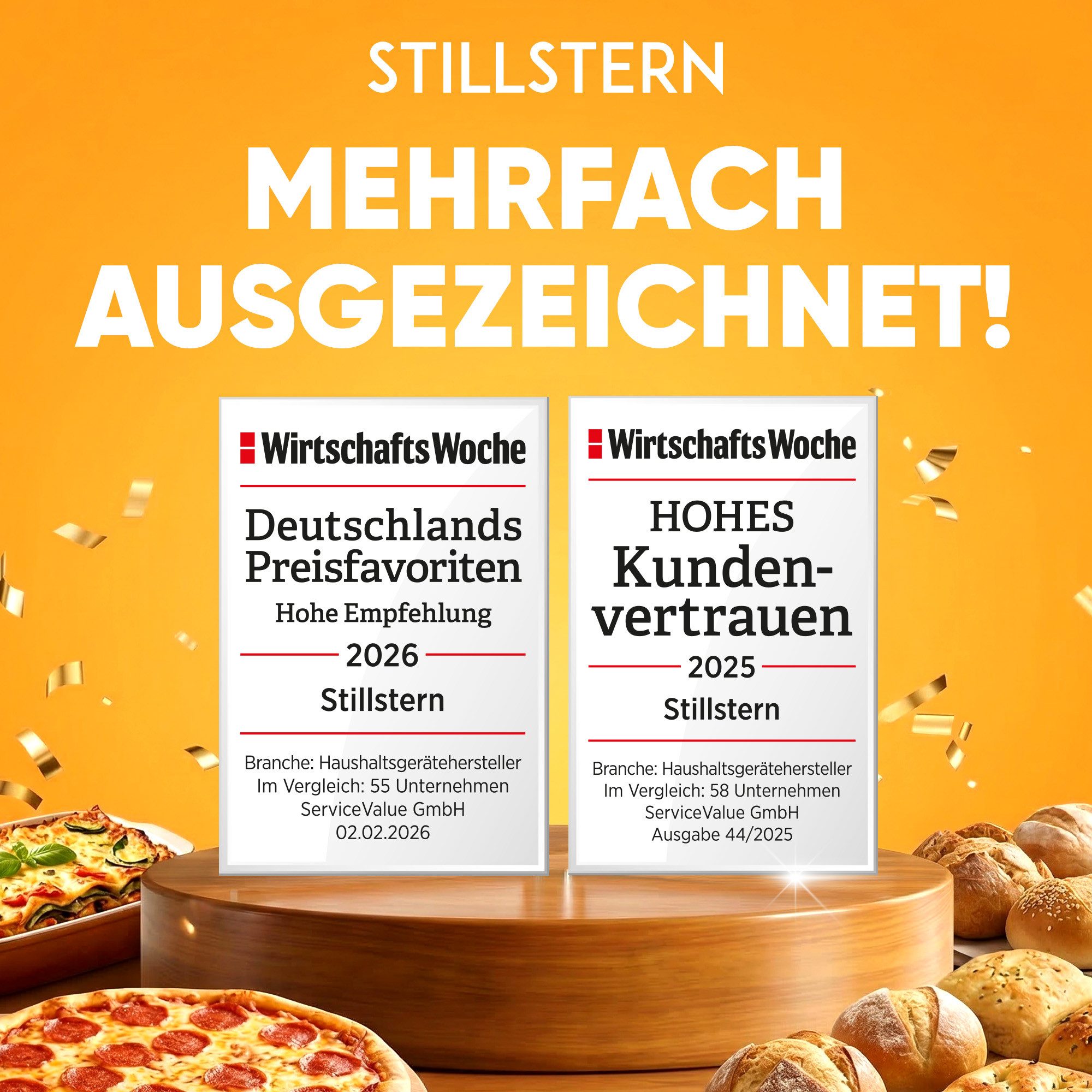 Stillstern Heißluftfritteuse, 1800 W, 12L mit 12 Kochprogramme, Vorheizen & Warmhalten