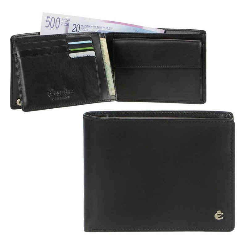 Esquire Geldbörse Harry, Herrenbörse, Portemonnaie mit Geheimfach, RFID Schutz, Leder